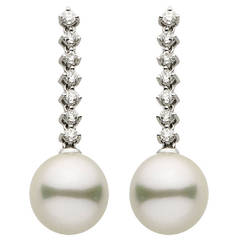 South Sea Pearl Diamond Gold Earrings