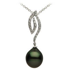 Tahitian Pearl Diamond Gold Pendant 7
