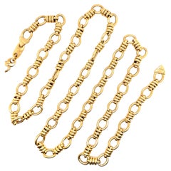 14 Karat Yellow Gold Link Necklace 42.5 Grams 30.5 Inches
