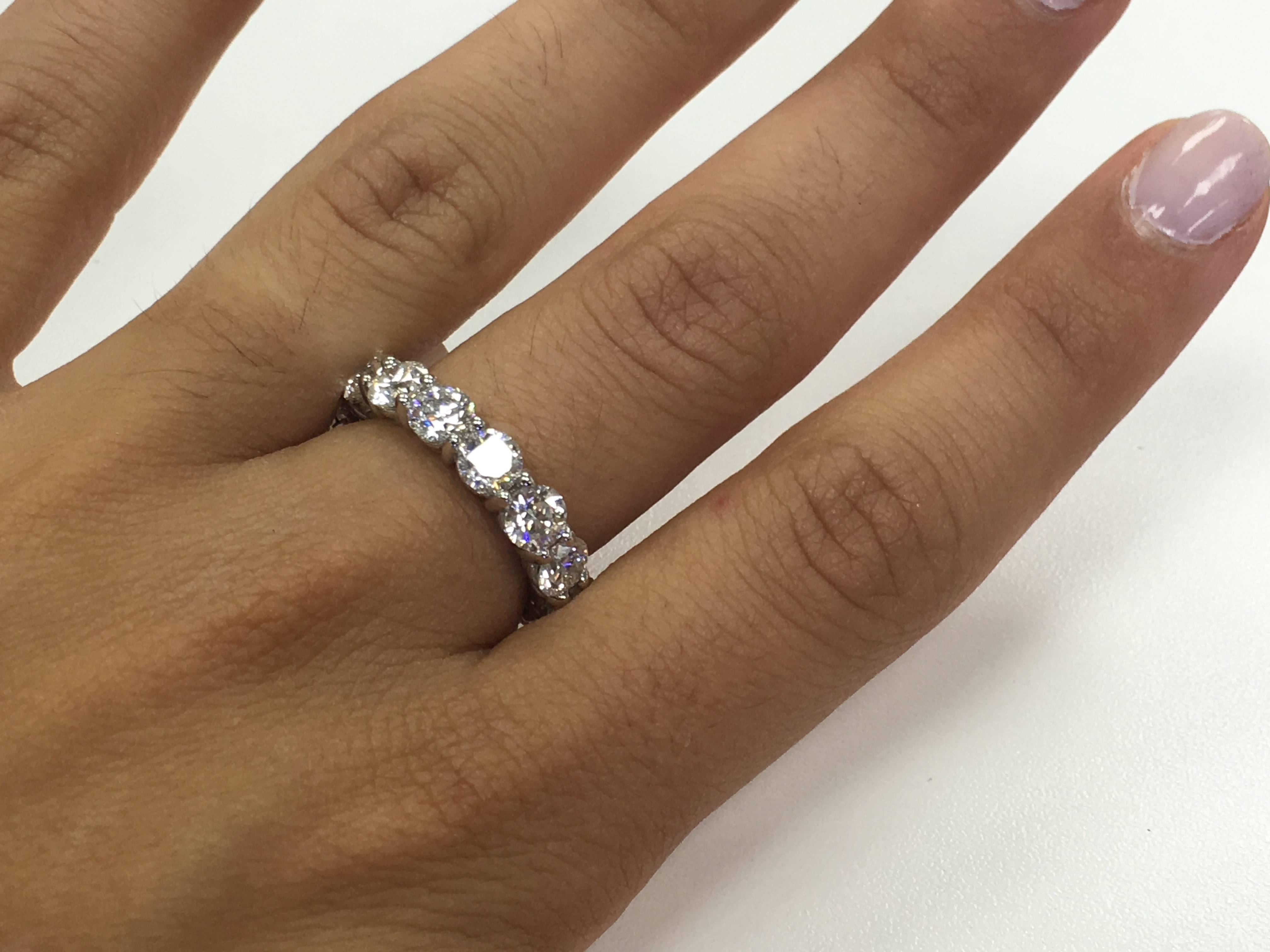 5.60 Carat Diamonds Platinum Eternity Band Ring 1