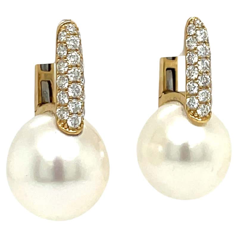 Akoya Pearl Stud Earrings In 18ct White Gold - 9.5mm - 10mm - Foto 5