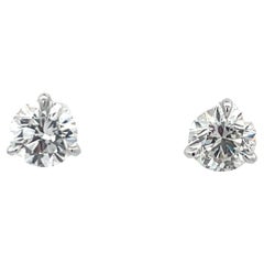 Clous d'oreilles en or blanc 18 carats avec diamants certifiés GIA 2,02 carats G-H SI2 