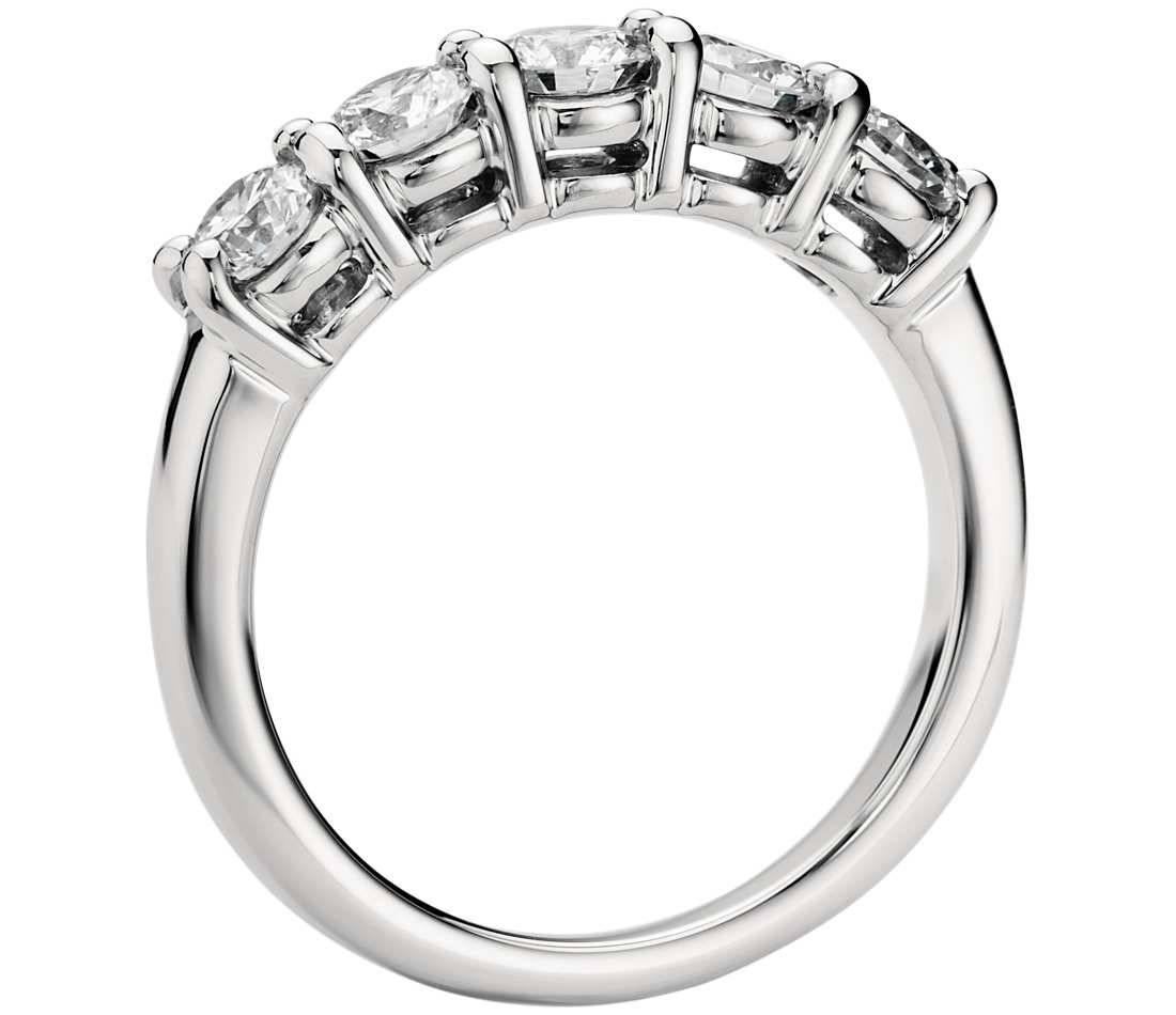 Round Cut 1.60 Carats Diamonds Eternal Diamond Platinum 5 Stone Ring 