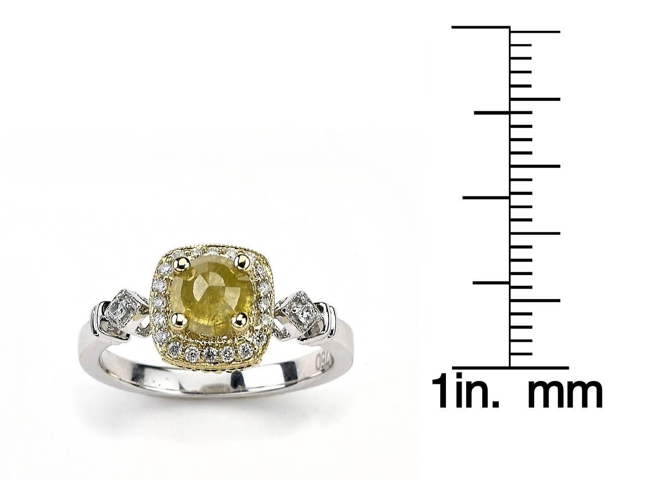 Contemporary Two-Tone Ring with Fancy Yellow Diamond Centre