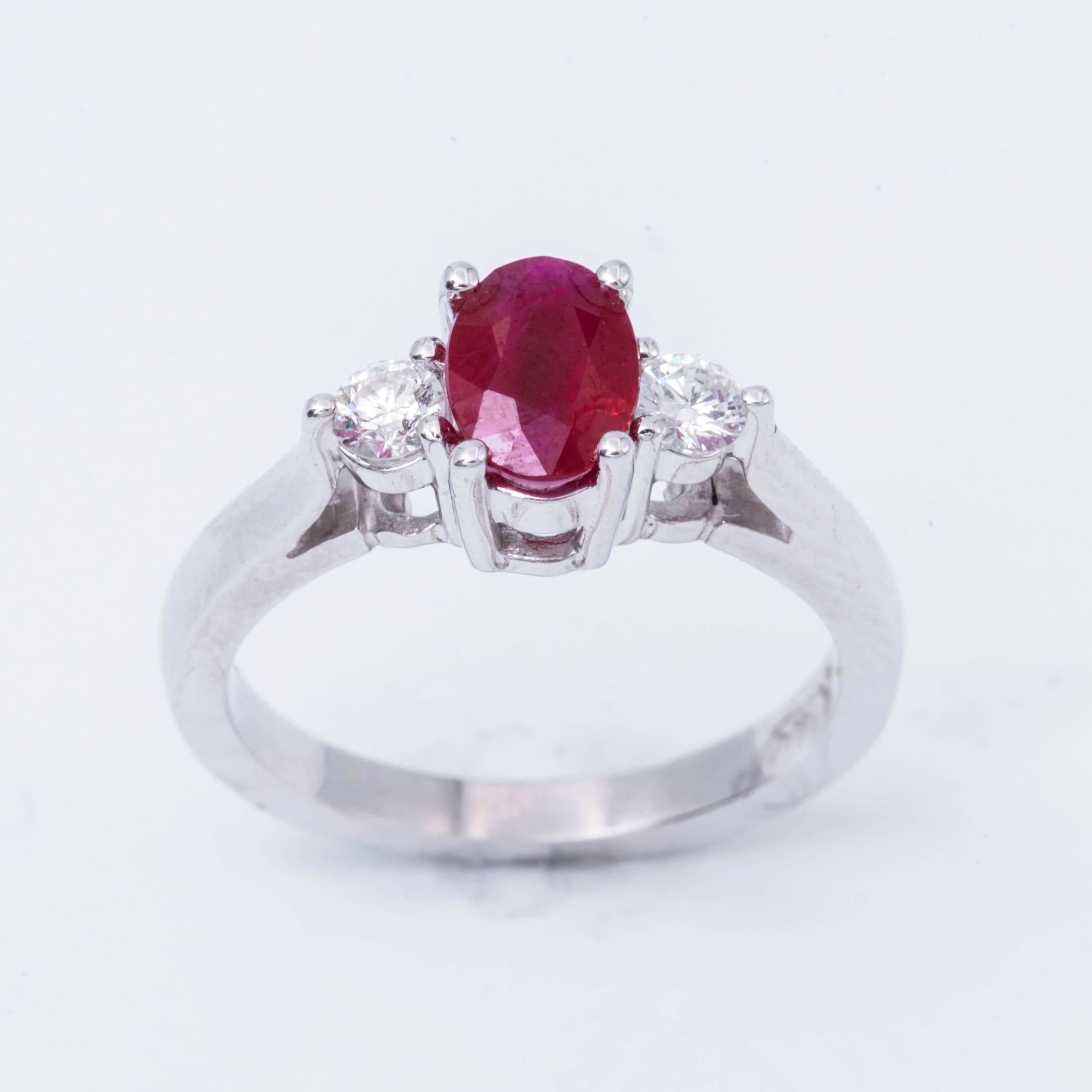 ruby and diamond ring white gold