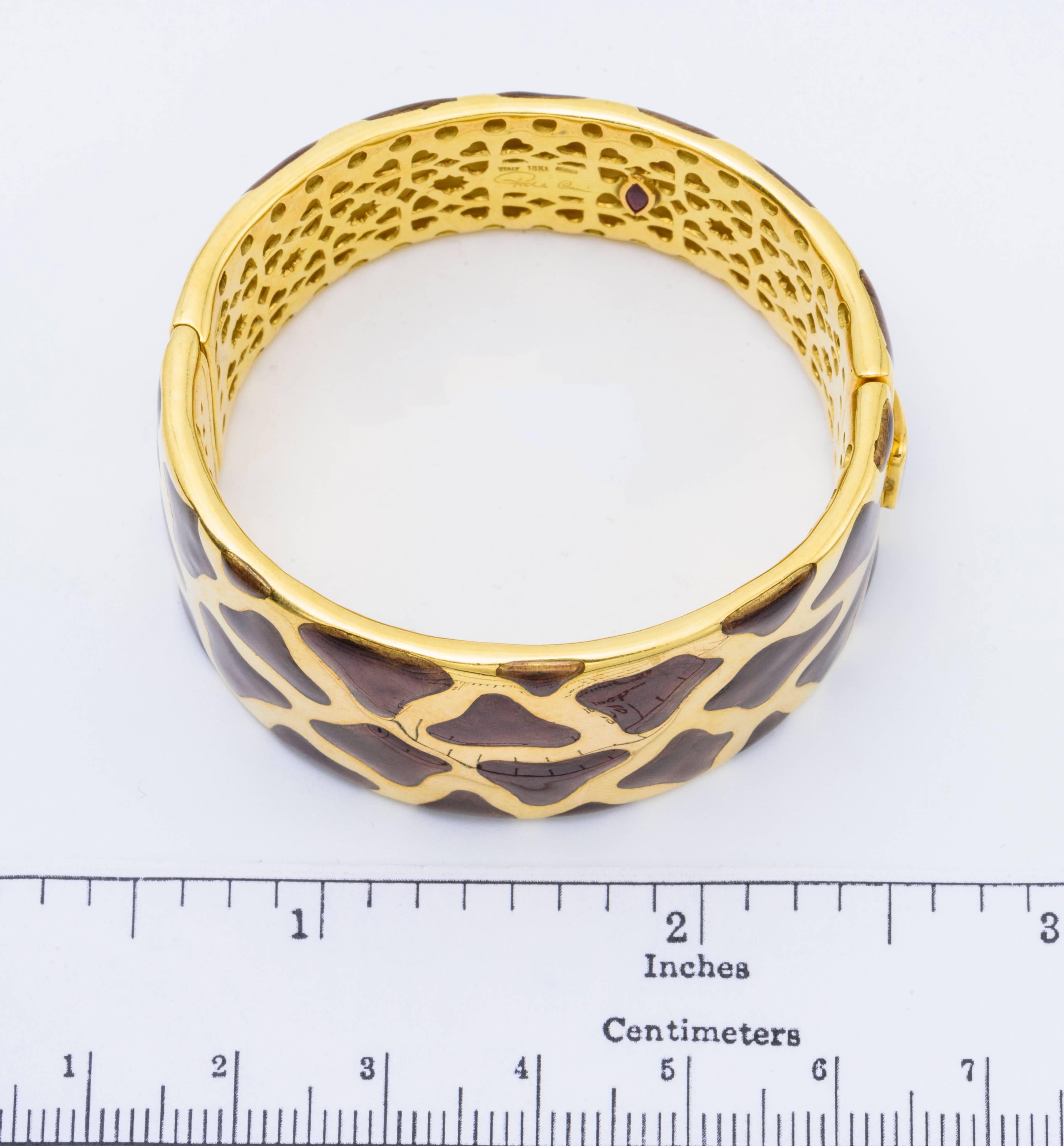 Roberto Coin  Panda Onyx Two Color Gold Bangle Bracelet 4