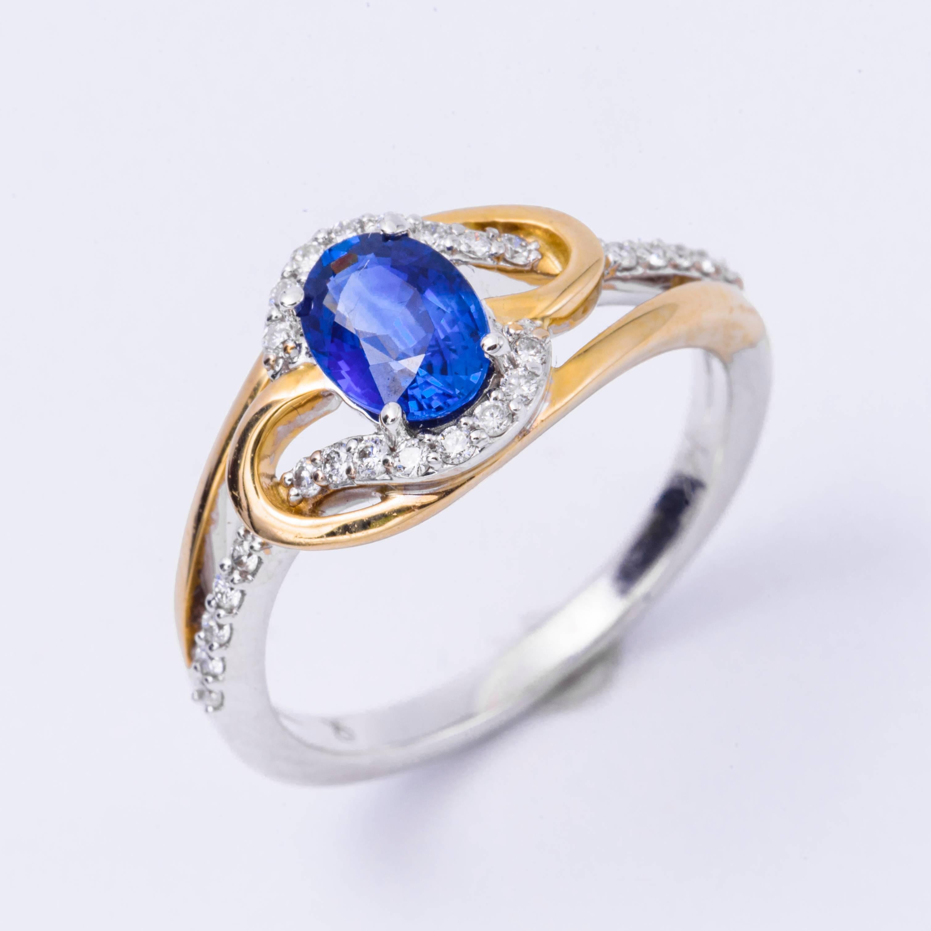 sapphire diamond ring yellow gold