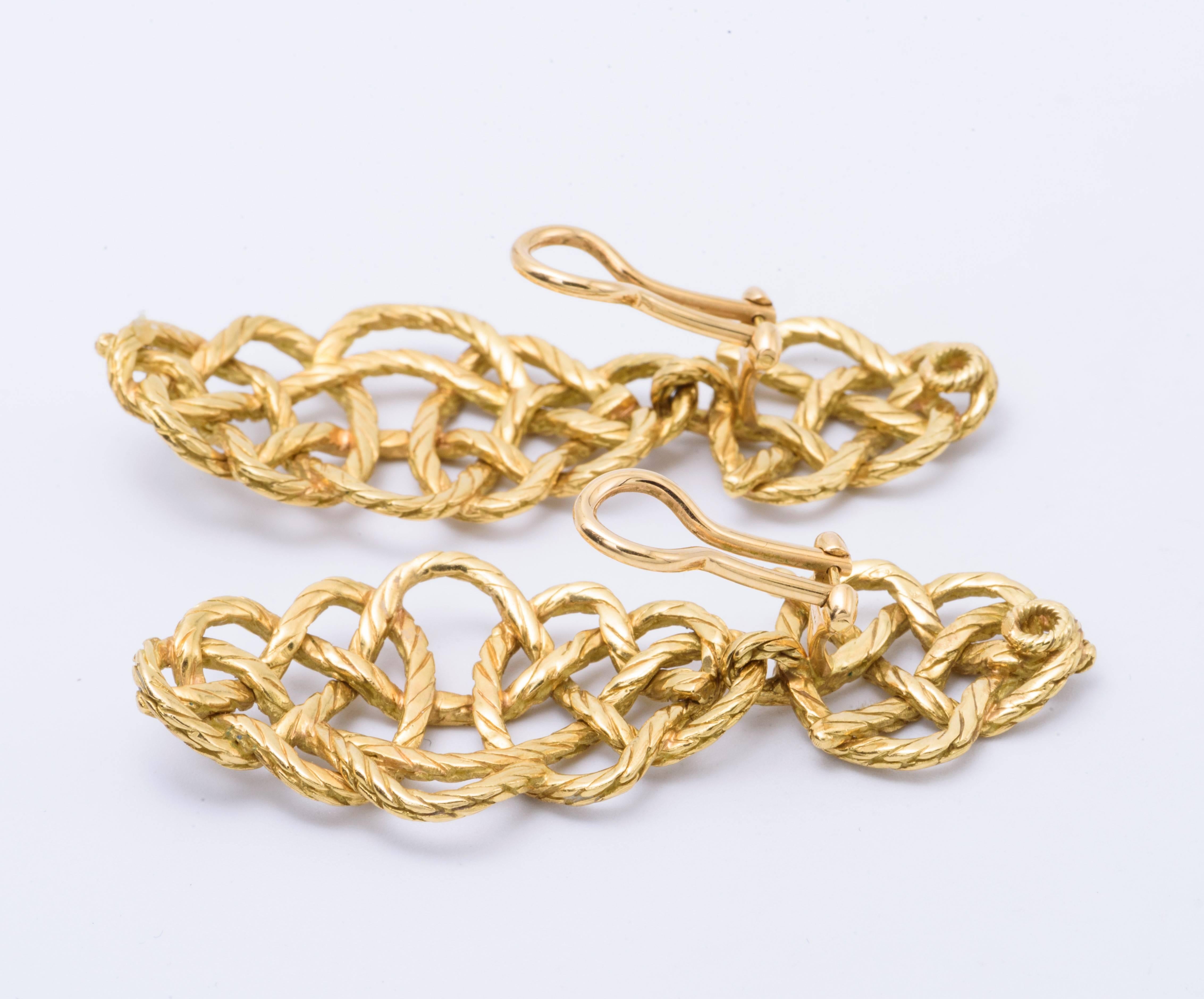 Buccellati Yellow Gold Crepe de Chine Woven Collar Necklace and Earrings 3