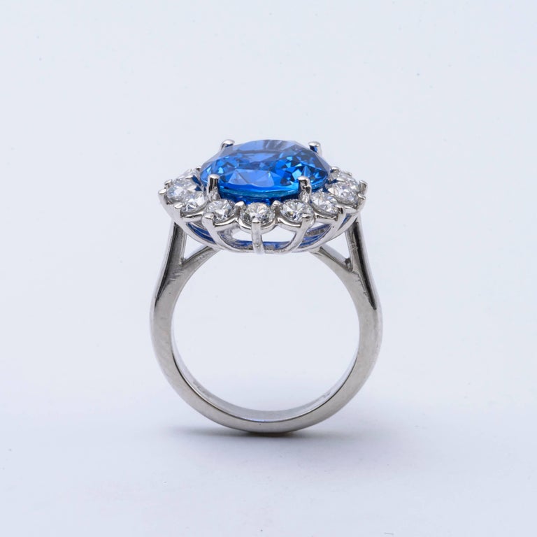 Unheated GIA Certified Sapphire Engagment Ring 12.39 Carat For Sale at ...