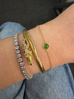 Tiffany & Co Elsa Peretti Green Nephri by the Yard Bracelet in 18K Yellow Gold