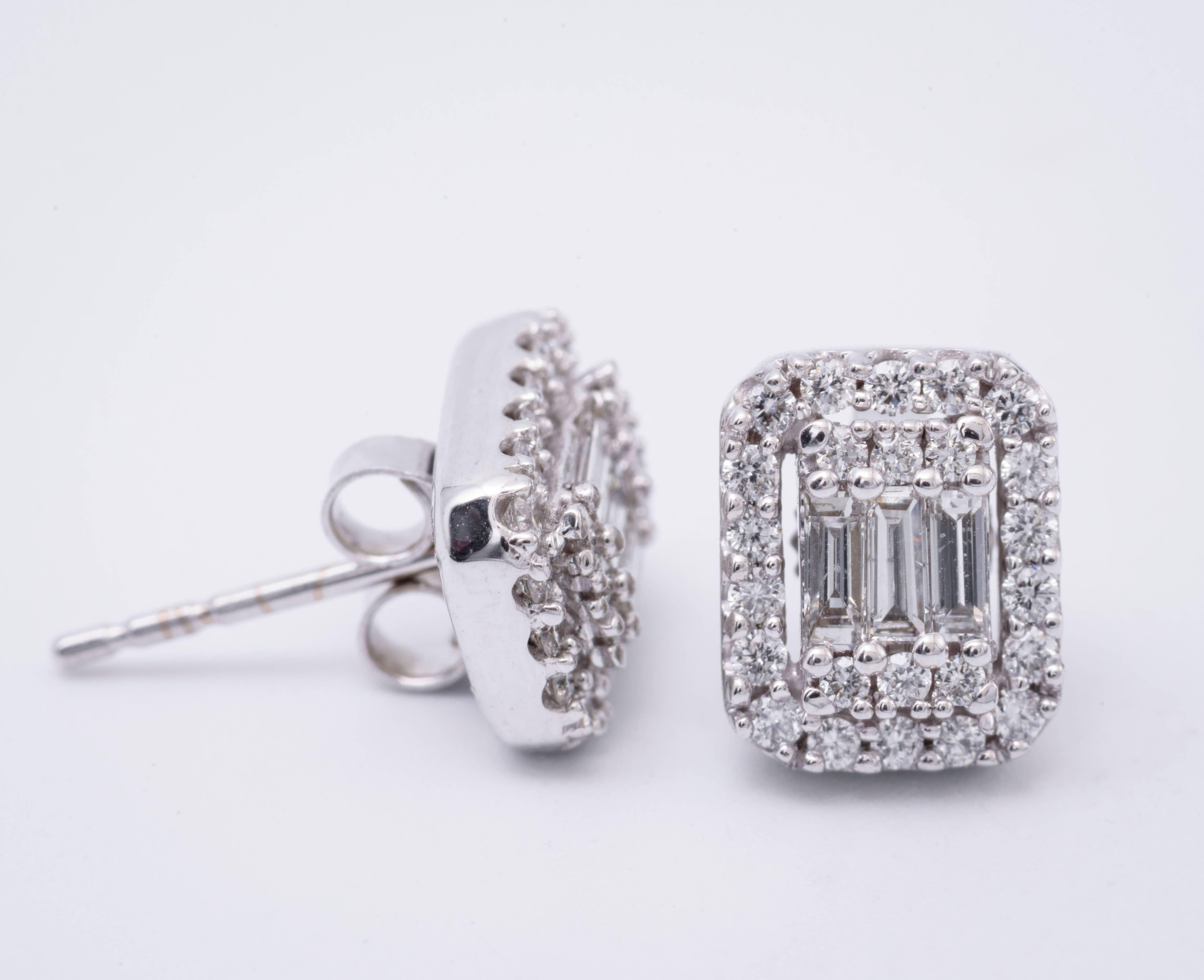 14K Diamond studs earrings 
Diamond weight: 0.63 Cts.
Earrings measuring: 9 x 7 mm