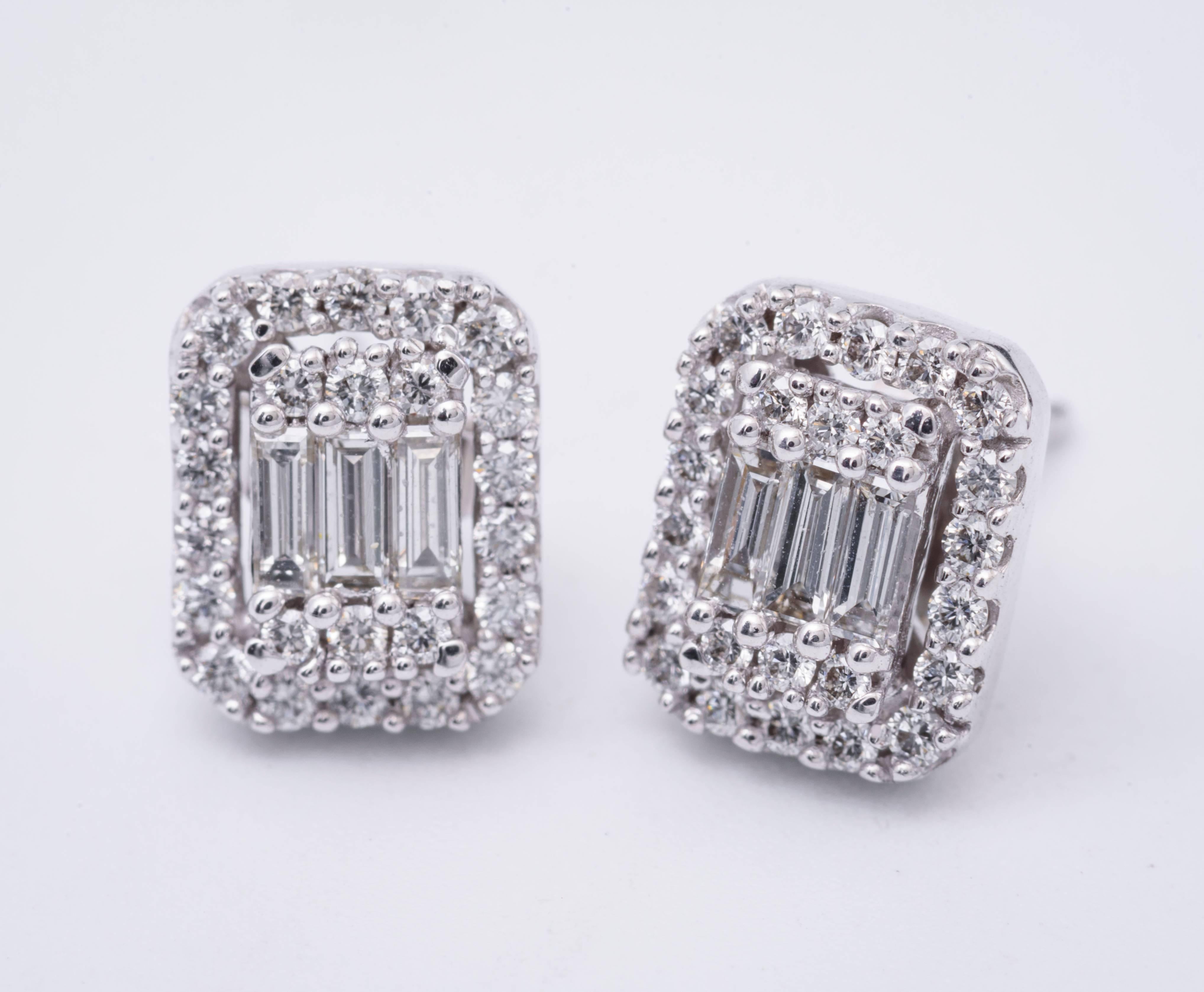 Contemporary Diamonds Clusters Studs Earrings