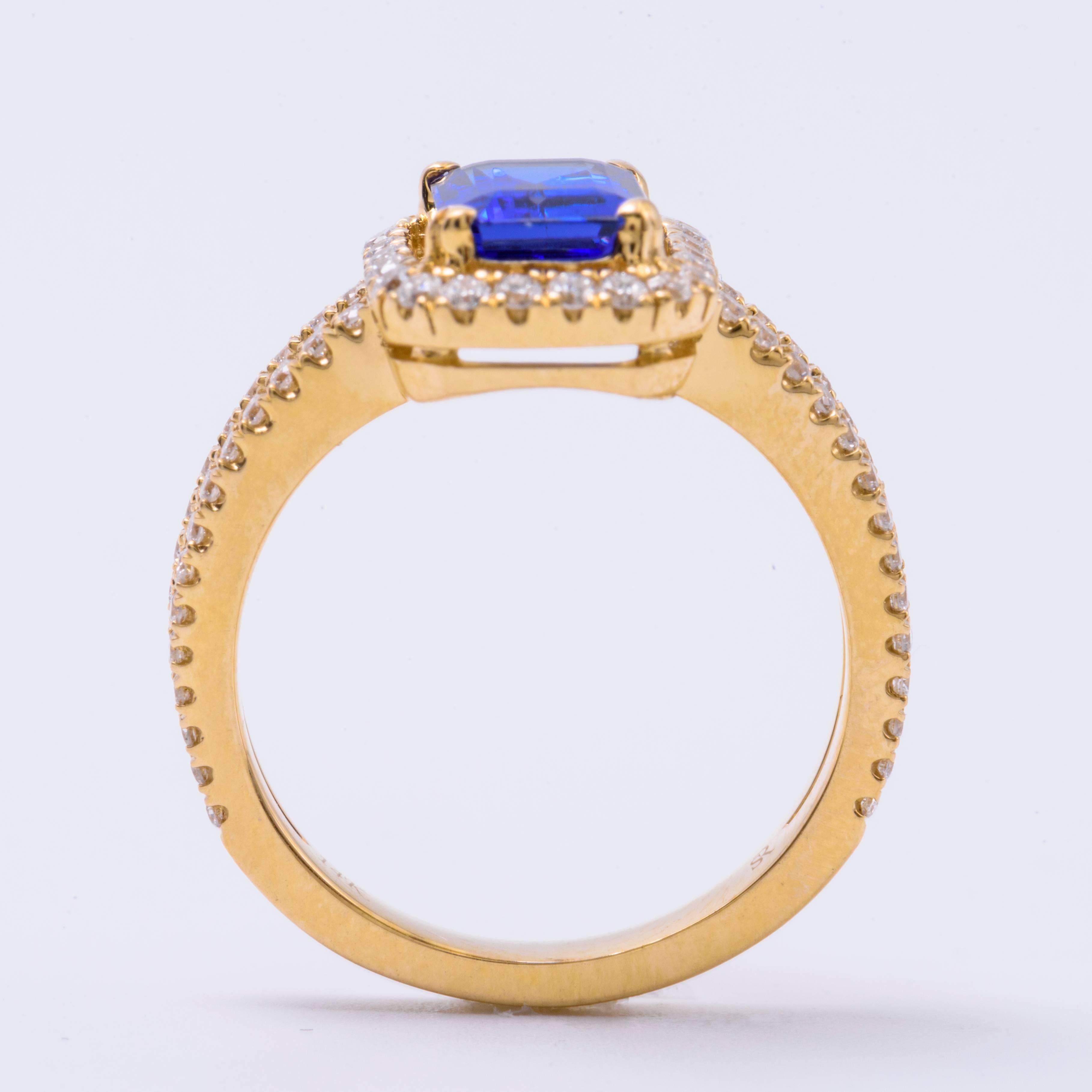 Tanzanite Diamond Ring 1.46 Carats In New Condition In New York, NY