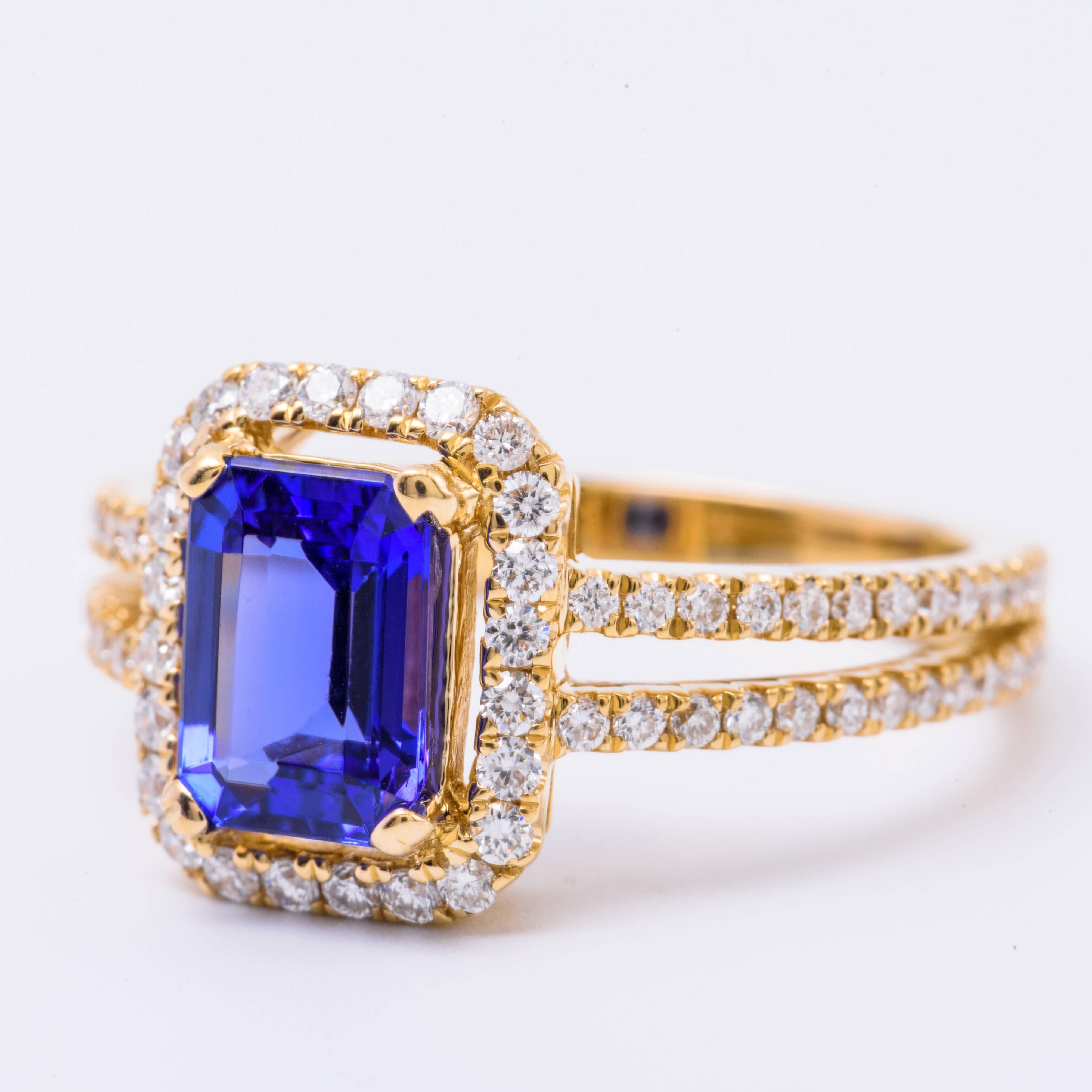 Tanzanite Diamond Ring 1.46 Carats 1