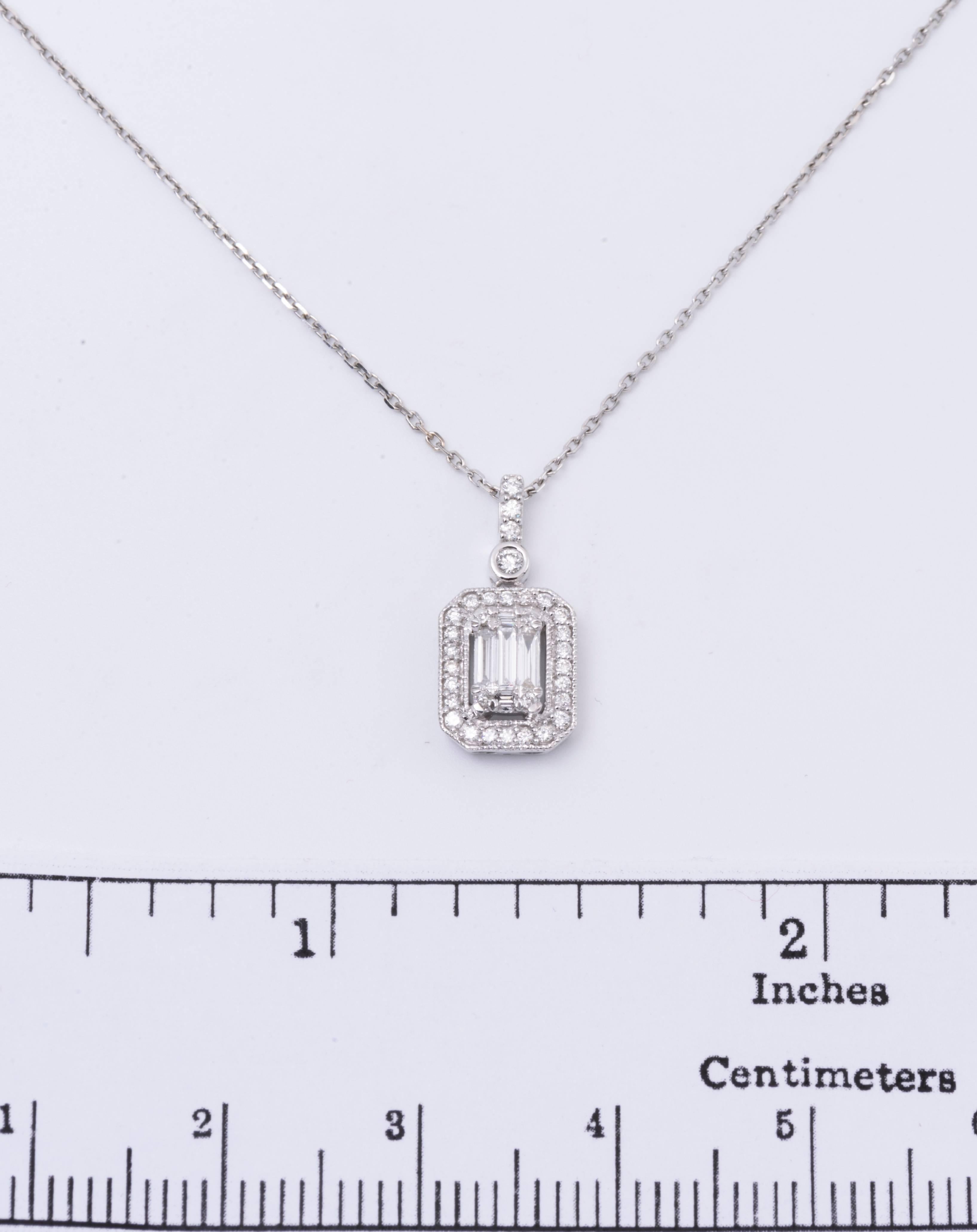 Diamond Pendant 0.42 Carat In New Condition In New York, NY