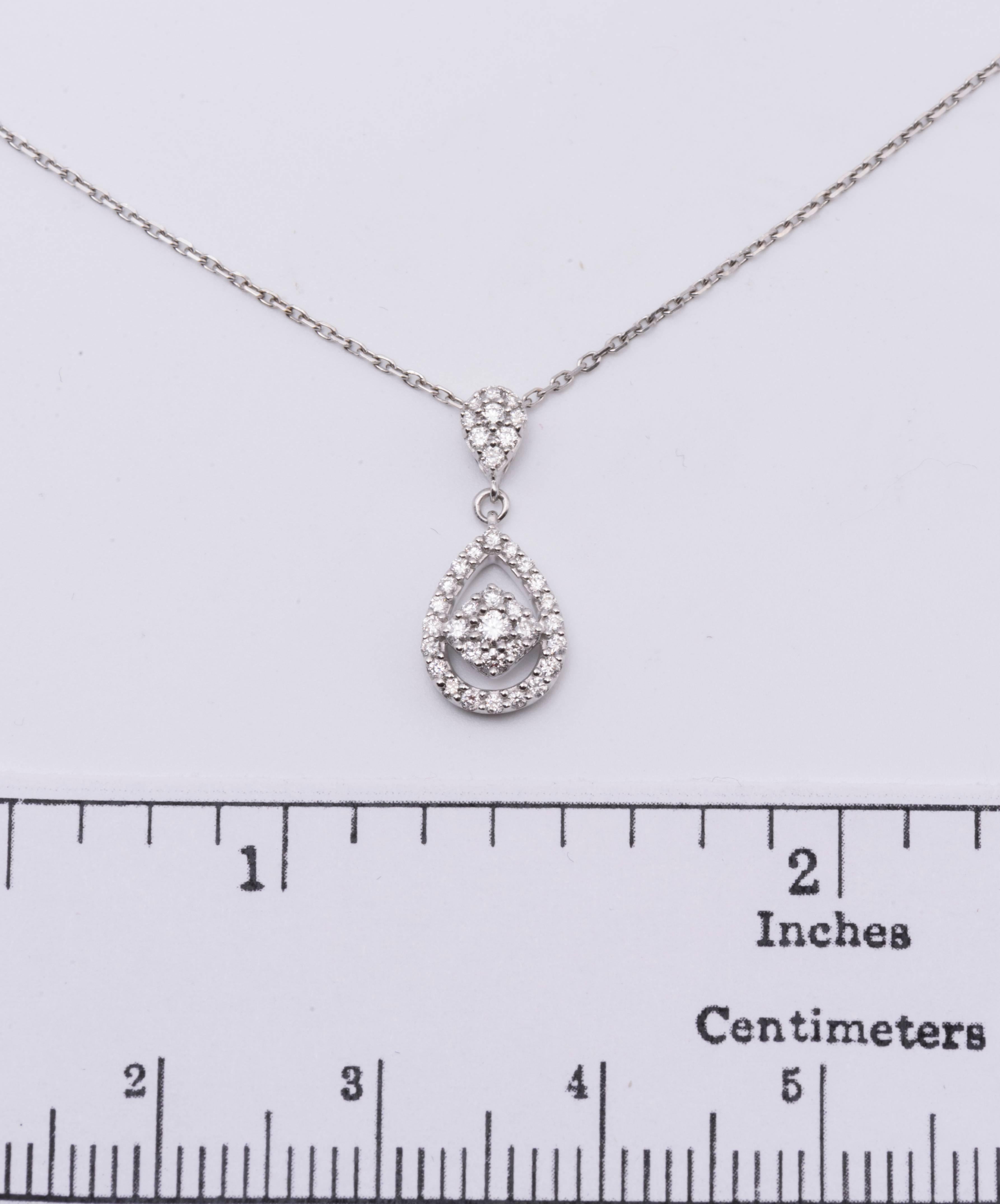 Women's Diamond Cluster Pear Shape Pendant
