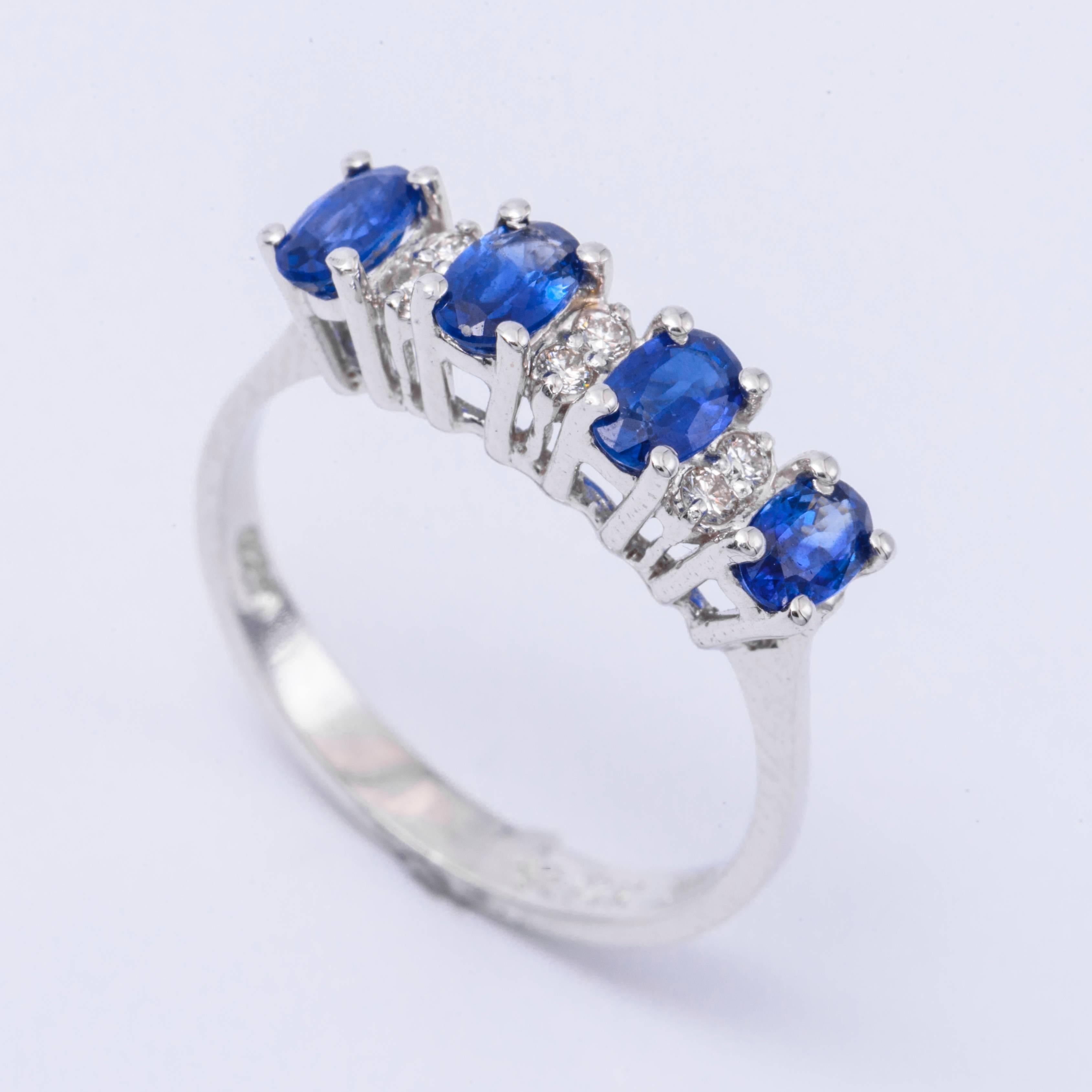 Contemporary Sapphire Band Ring