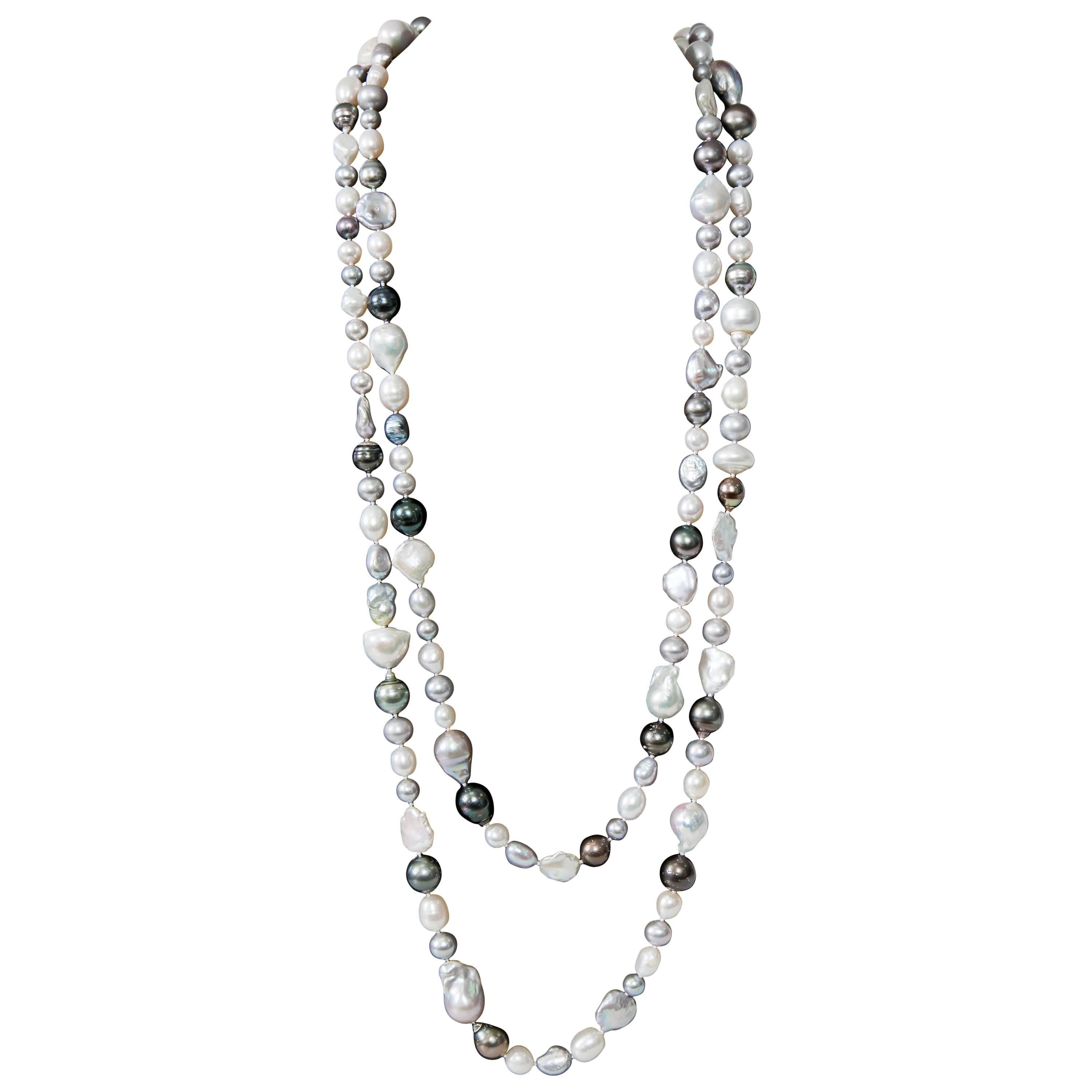 Mixed Multi-Color Necklace Opera Lenght