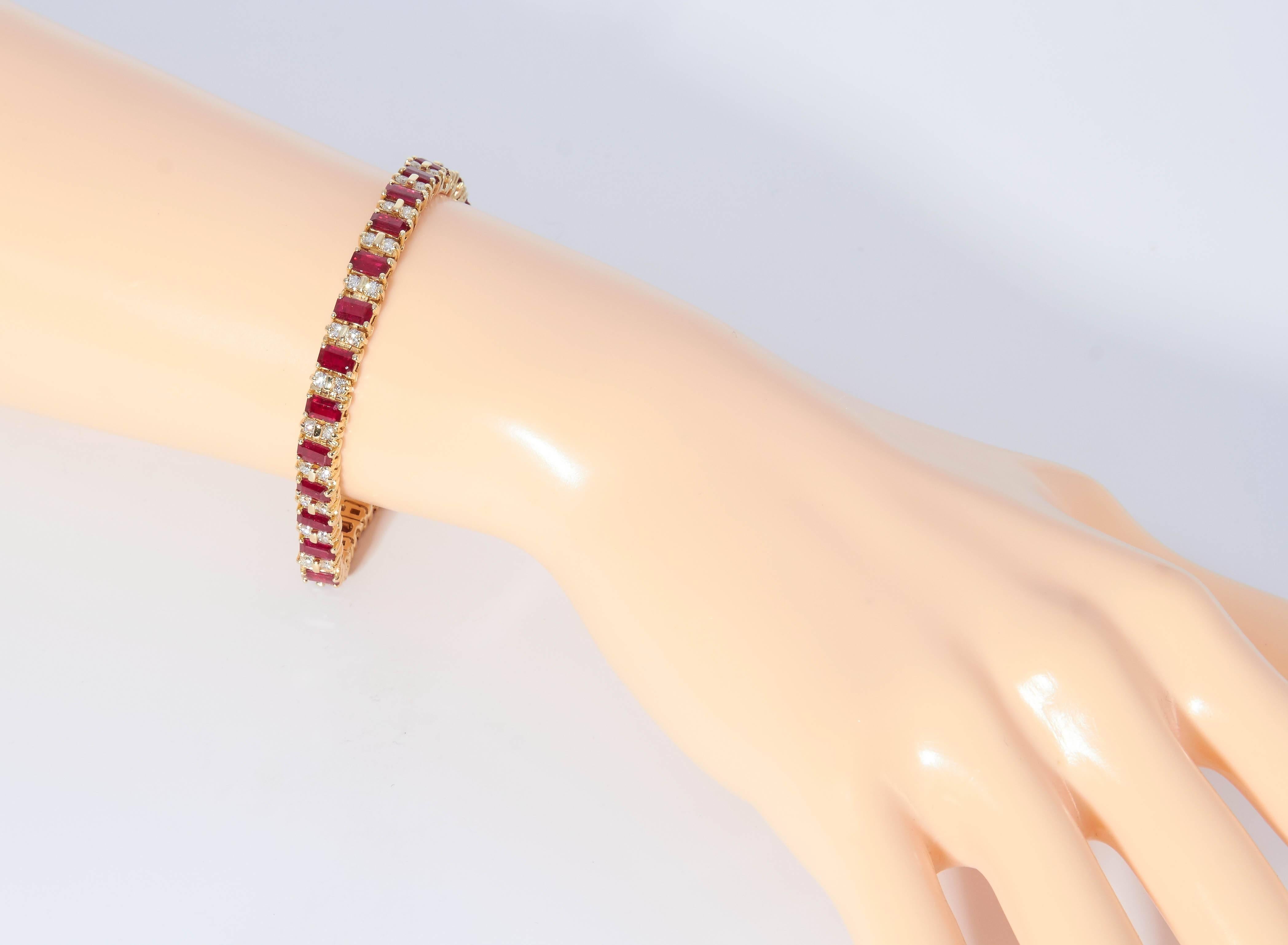 diamond ruby tennis bracelet