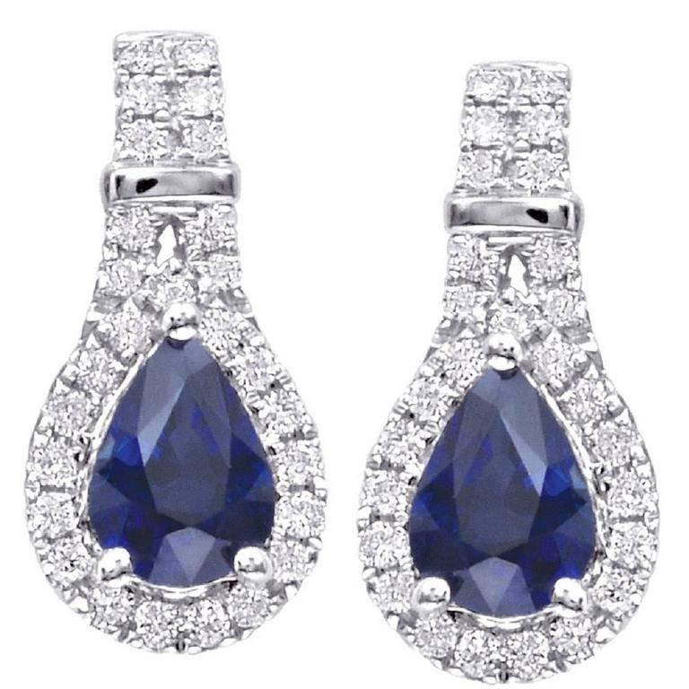 Sapphire pear earrings Clearance