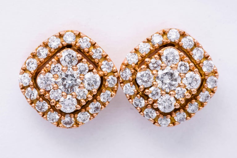 0.75ct Diamond Stud Earrings In 9ct Rose Gold