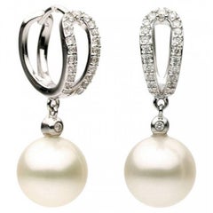 Freshwater Cultured Diamond Pearl Earring