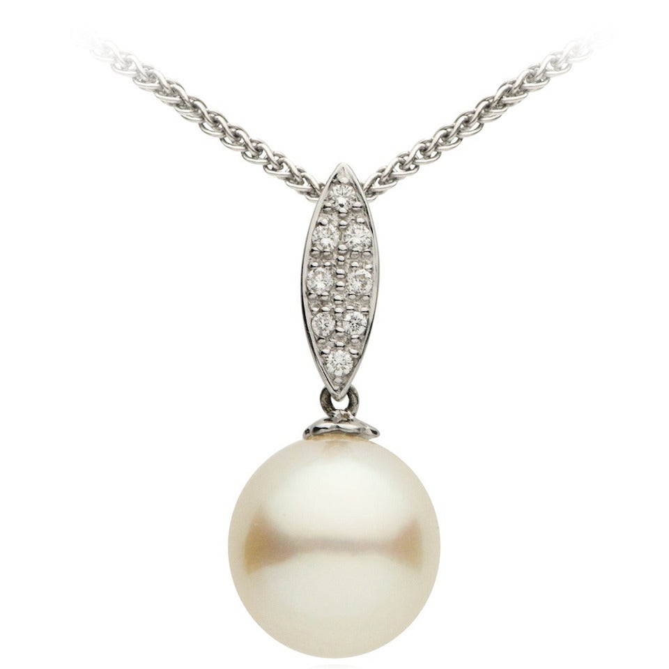 South Sea Pearl Diamond Gold Pendant