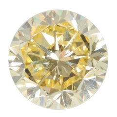 Vintage Natural Fancy Intense Yellow Diamond 22.77 Carat Platinum Ring