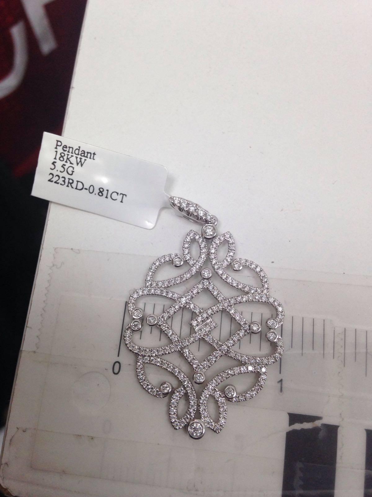 Art Deco Diamond Gold Filigree Pendant