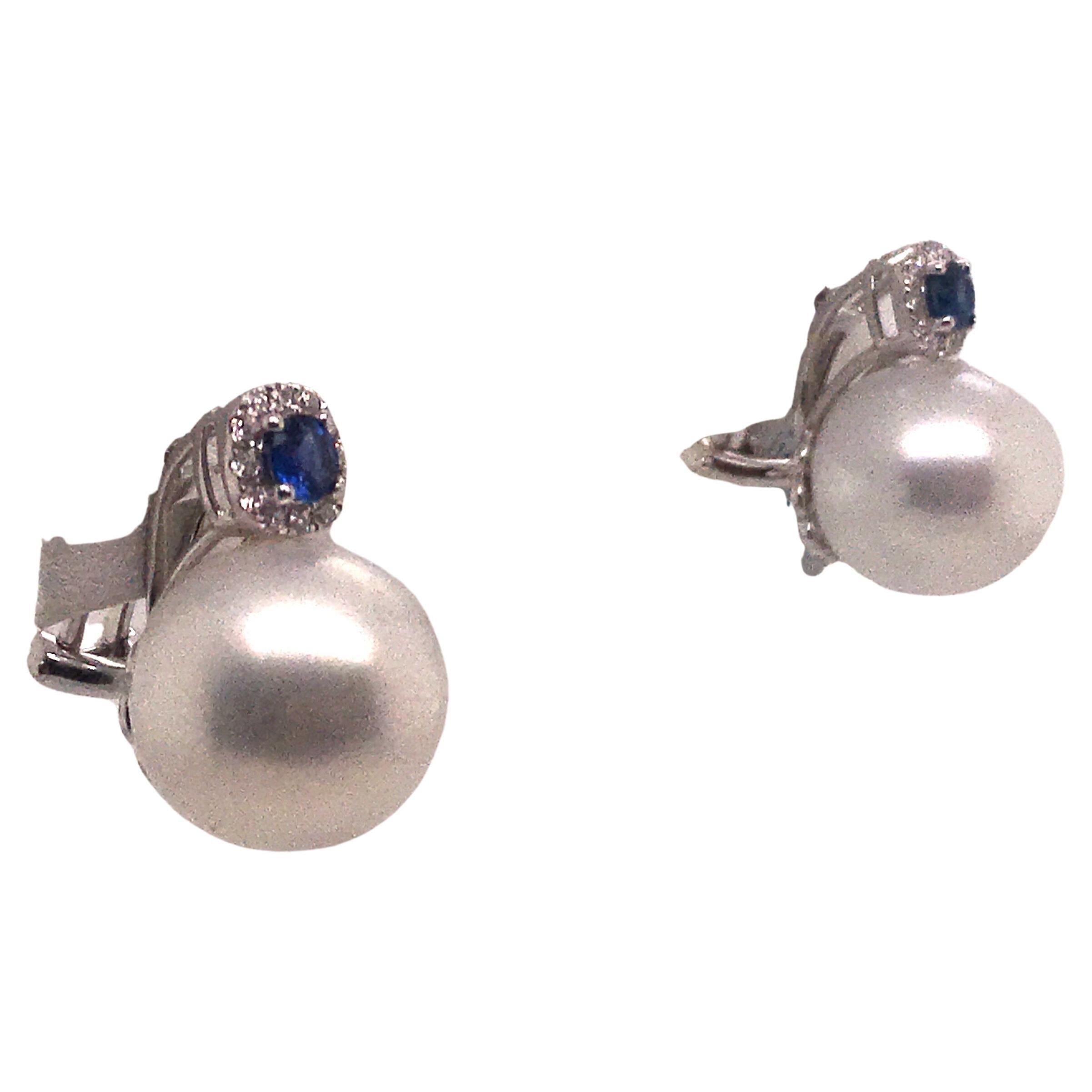 pearl and sapphire earrings