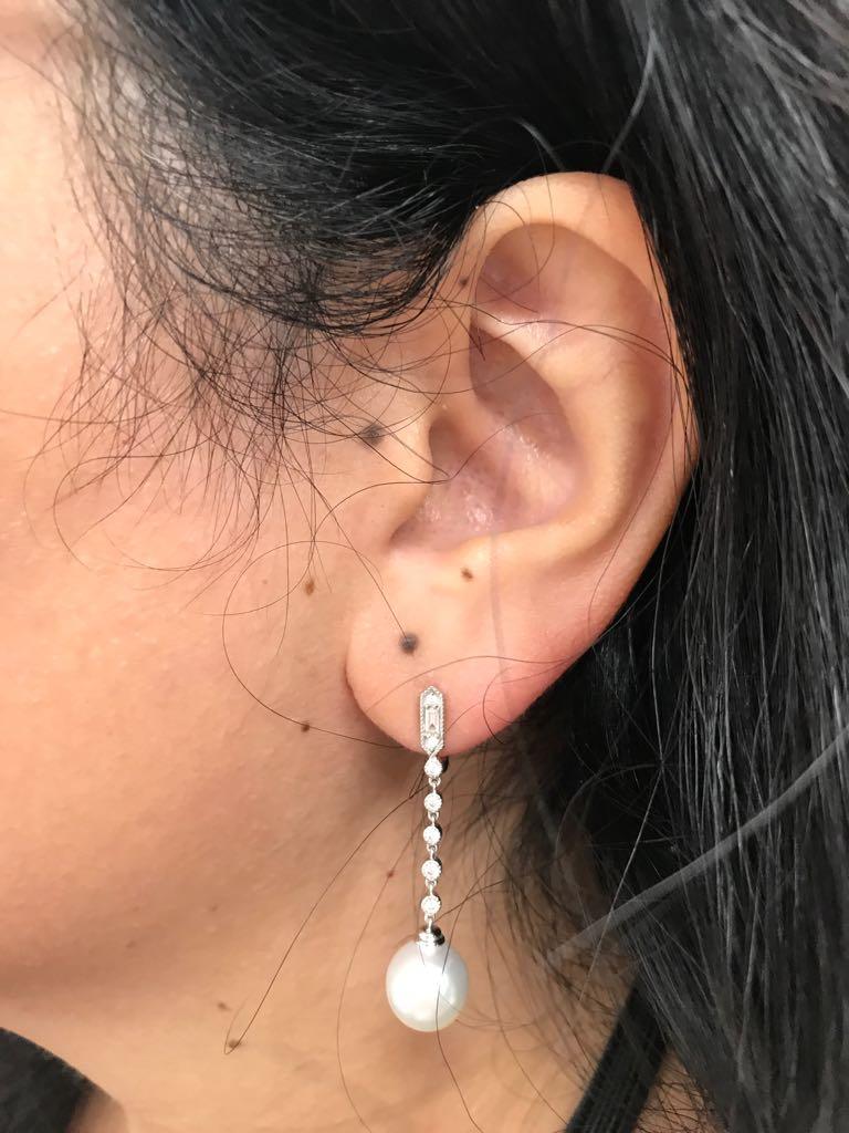 tahitian cultured pearl drop earrings