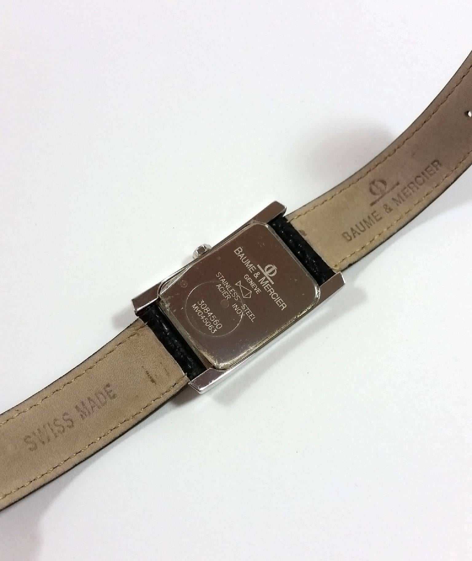 Men's Baume & Mercier Stainless Steel Copper dial Hampton quartz Wristwatch 