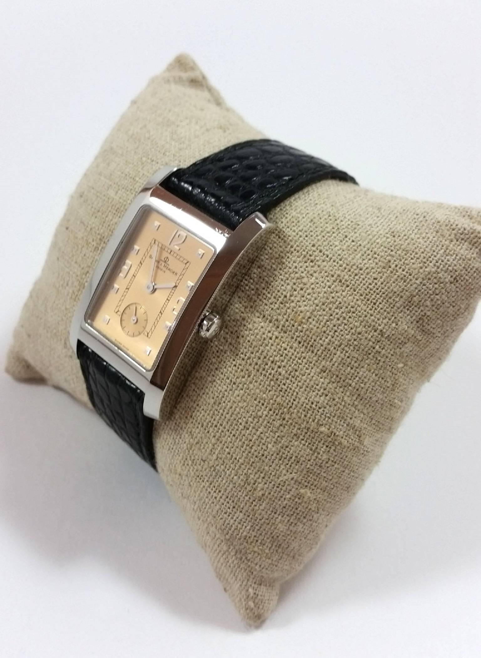 Baume & Mercier Stainless Steel Copper dial Hampton quartz Wristwatch  1