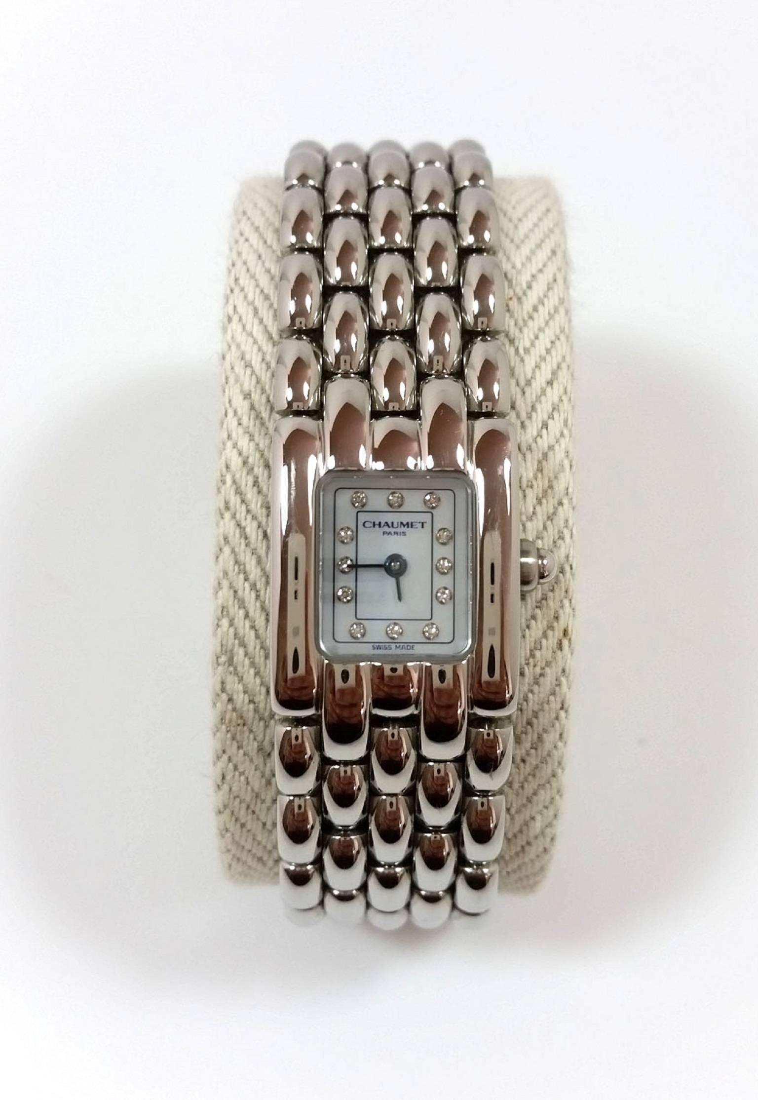 Chaumet Ladies Stainless Steel Khesis Quartz Wristwatch In New Condition In Saint Ouen, FR