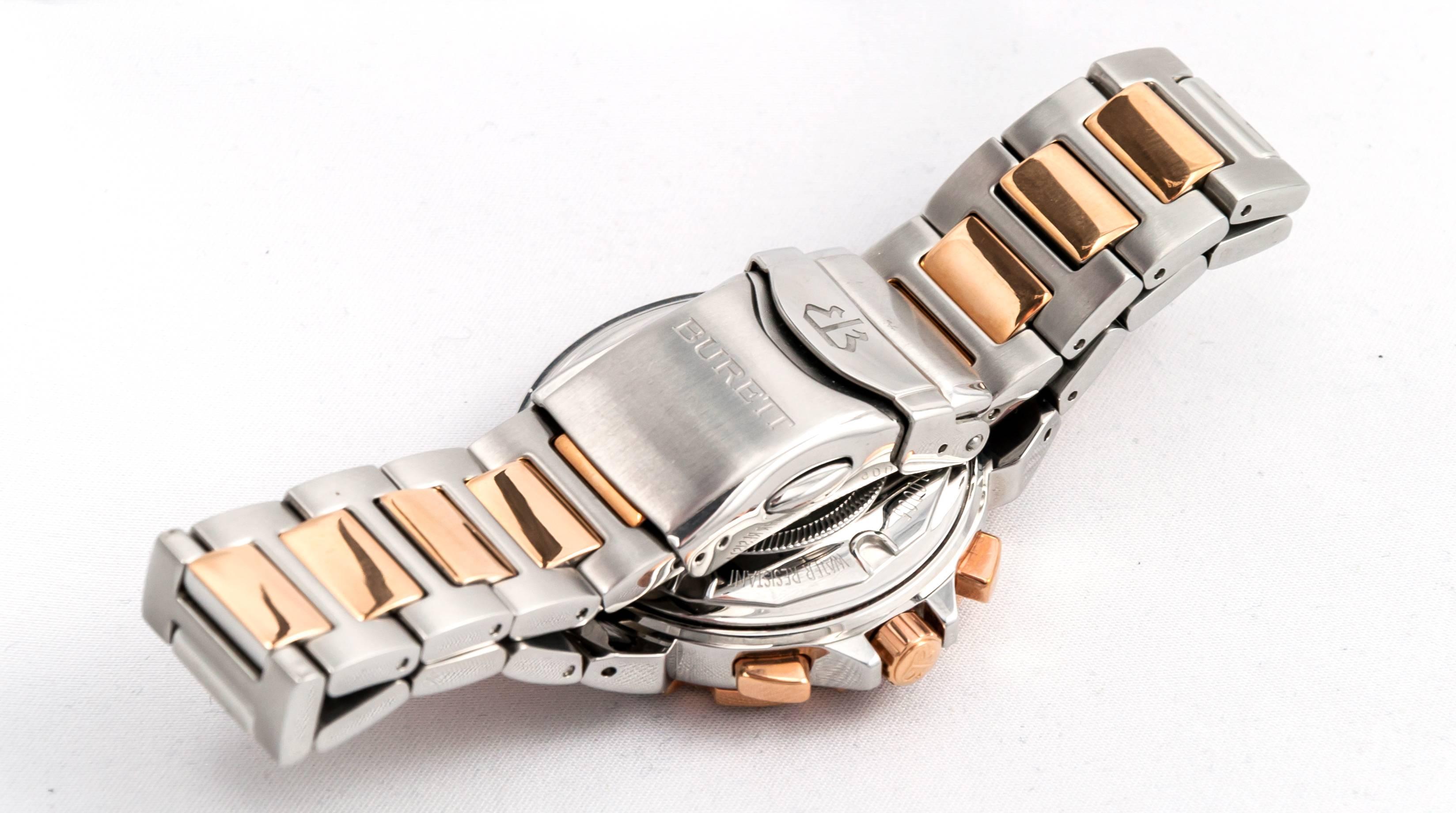 Burrett: Chrono-Armbanduhr aus Stahl und Gold für das Tauchen Herren im Angebot
