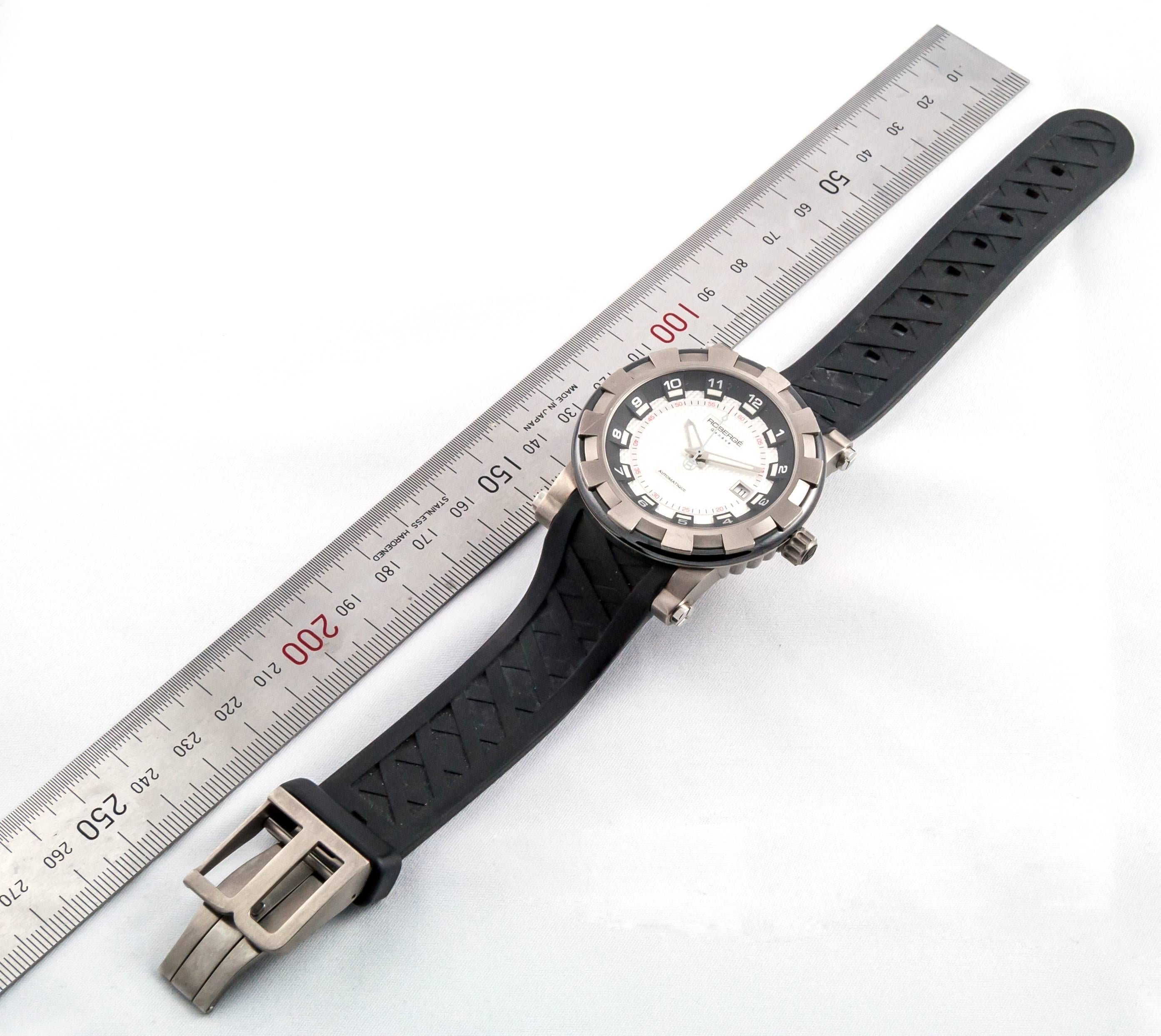 Robergé Titanium and Ceramic Pavo Sport Wristwatch In Excellent Condition For Sale In Saint Ouen, FR