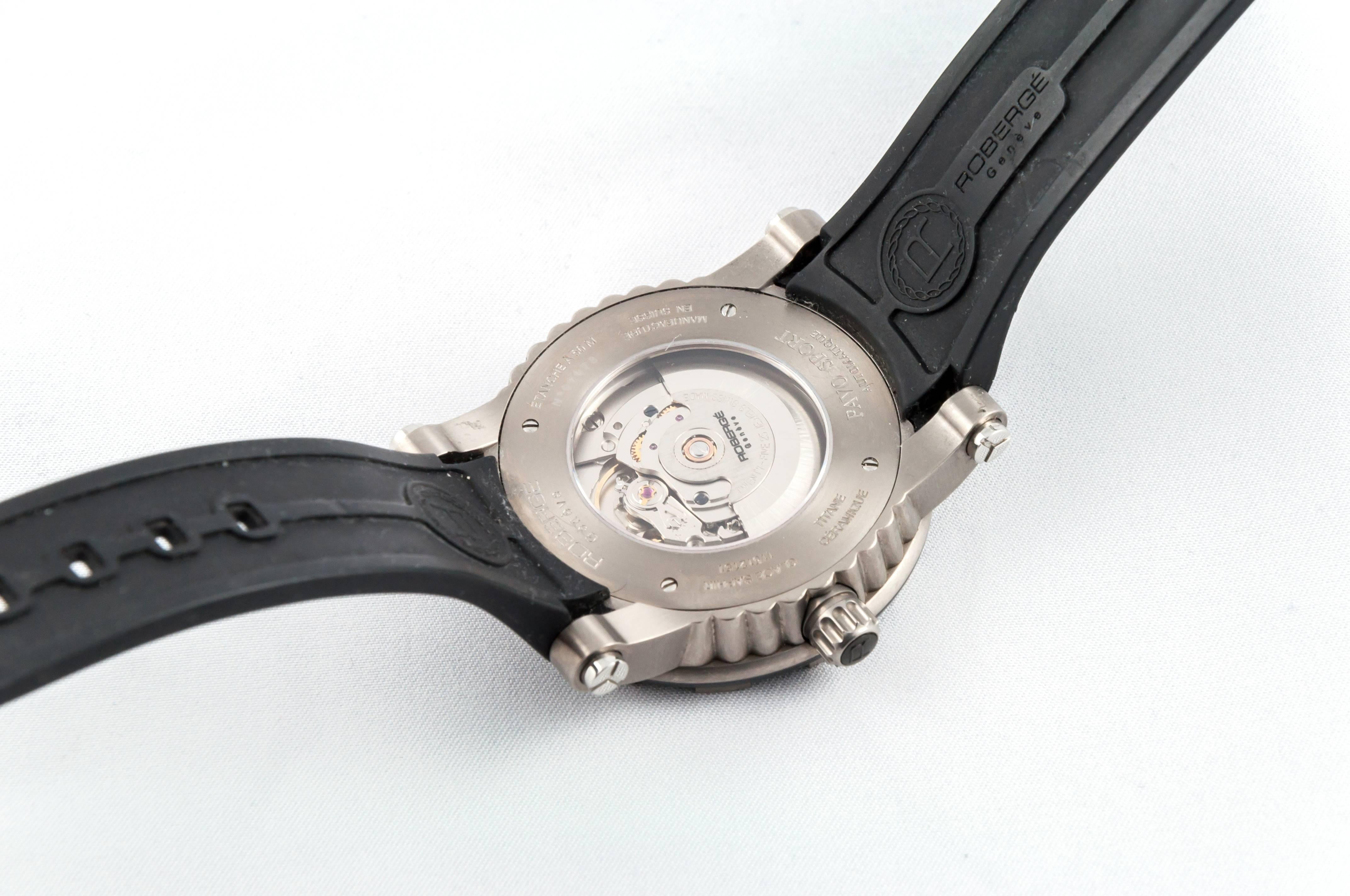 Men's Robergé Titanium and Ceramic Pavo Sport Wristwatch For Sale