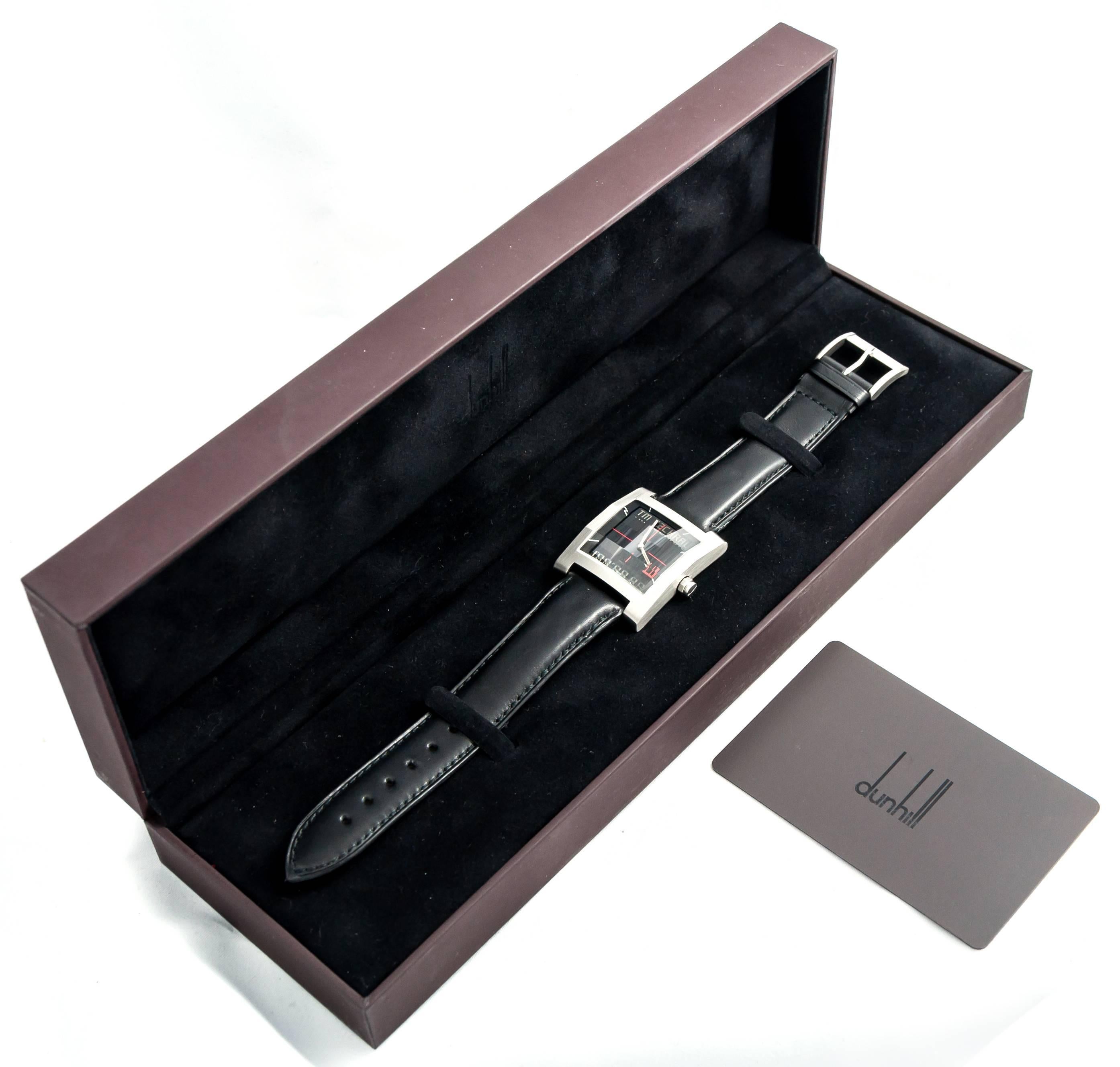 Dunhill stainless Steel Rectangular Wristwatch In Excellent Condition In Saint Ouen, FR