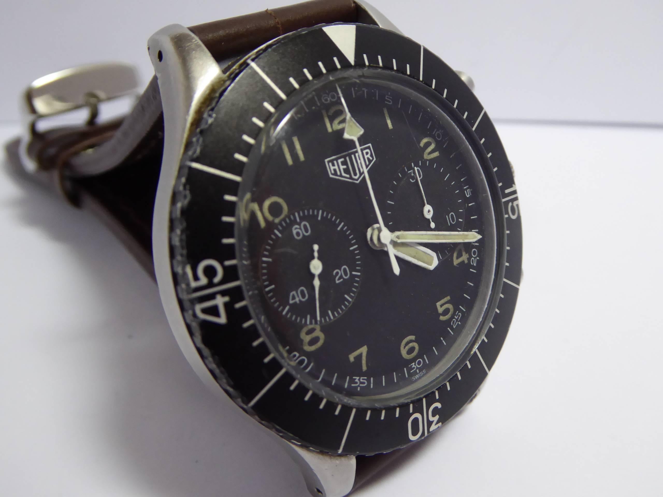 Heuer Rare Bundeswehr German Army Mechanical Wristwatch  In Excellent Condition In Saint Ouen, FR