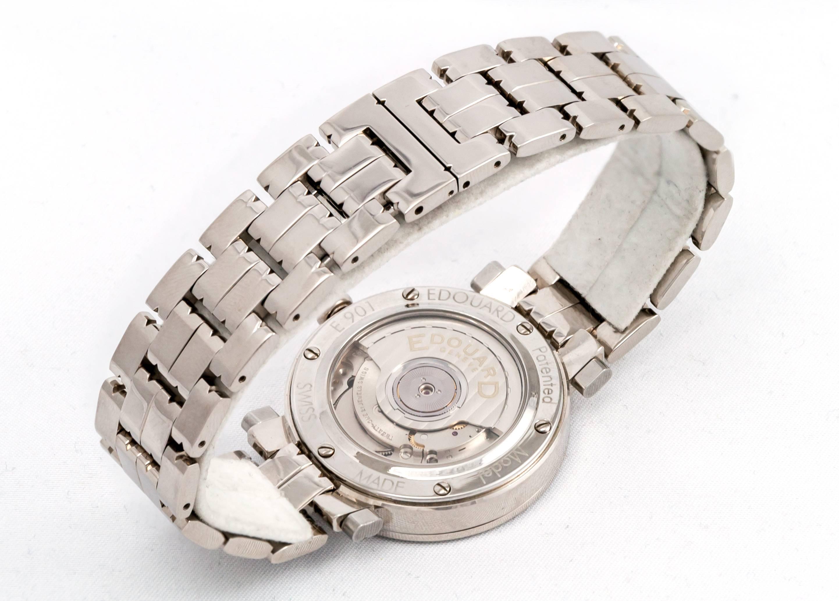 Edouard stainless Steel Millenium 2000 Automatic Wristwatch For Sale 2