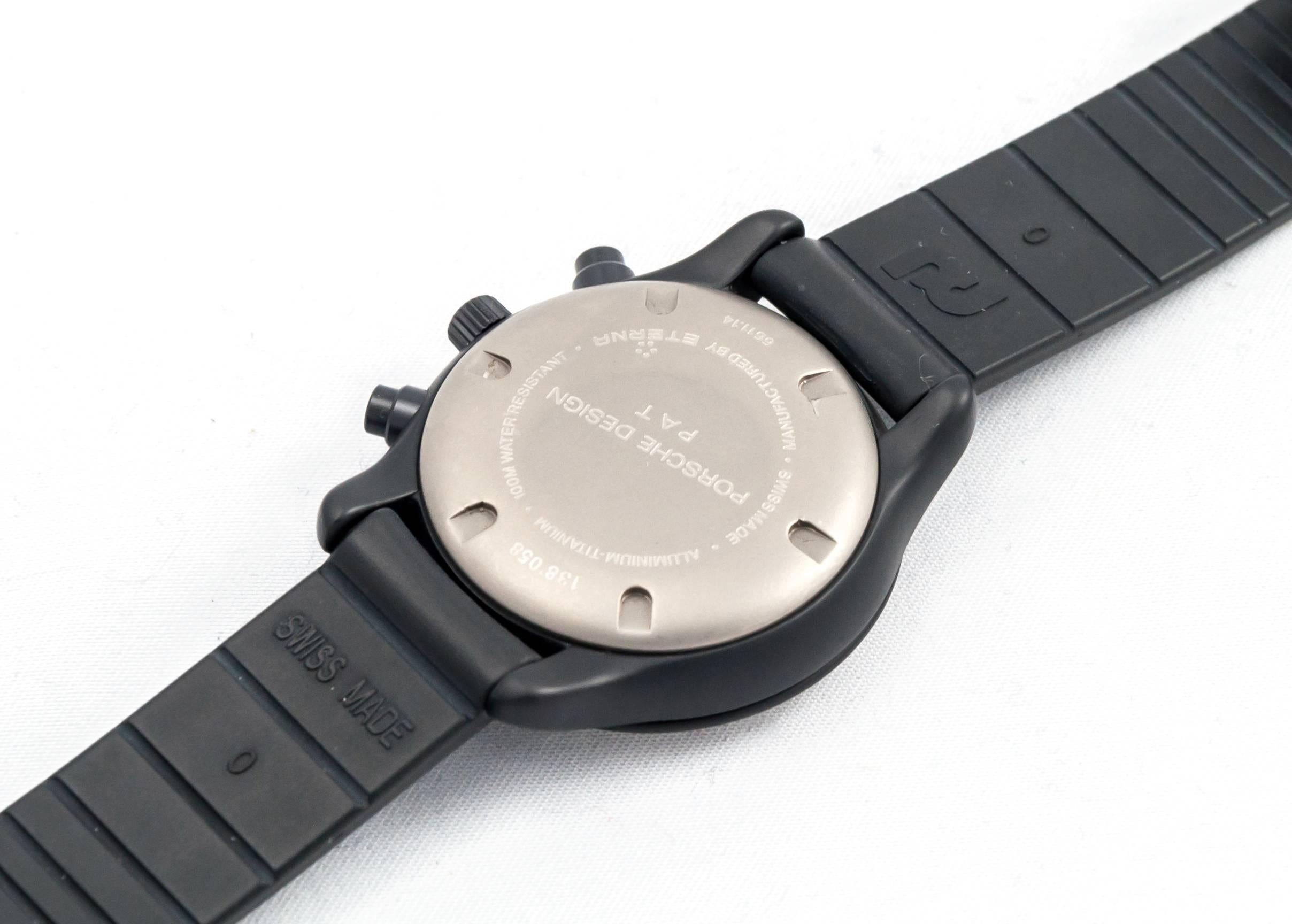 Men's Porsche Design by Eterna Titanium and Rubber Chrono Quartz Wristwatch