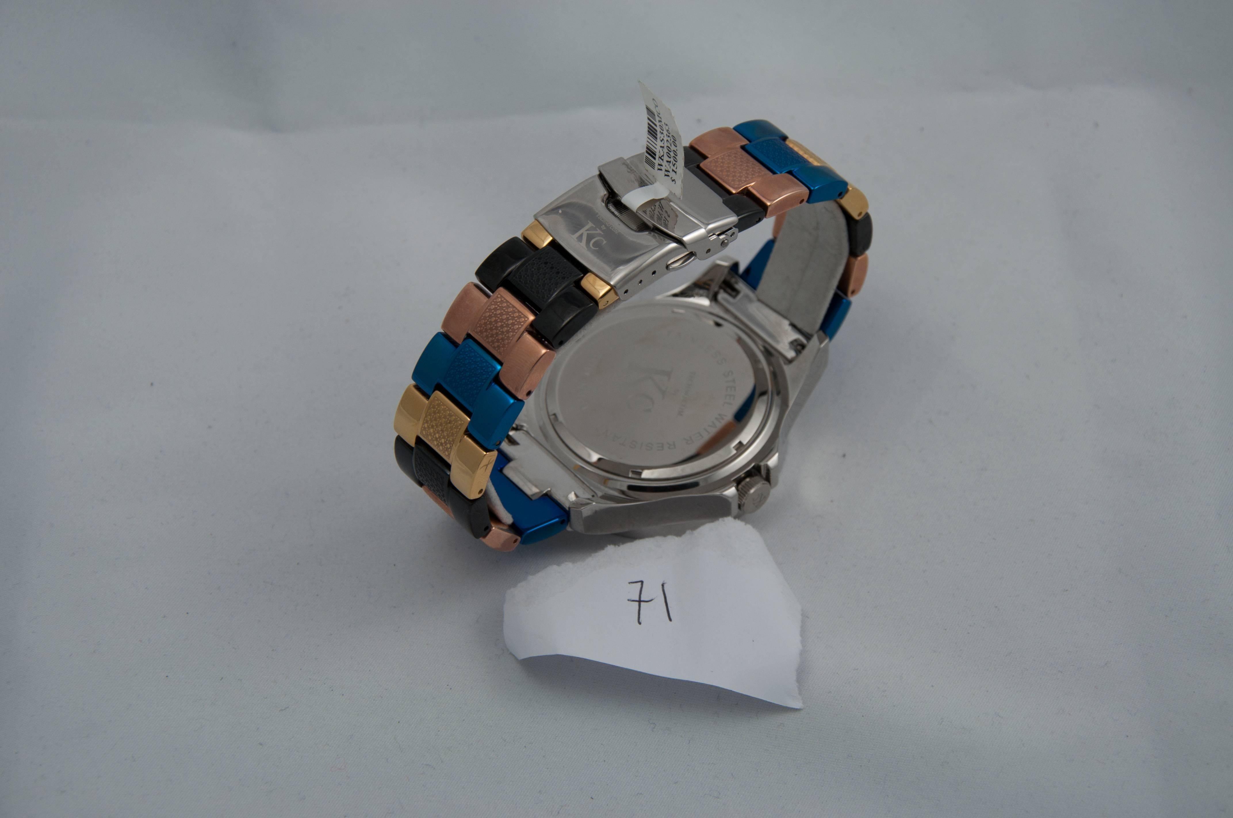 KC Watches stainless Steel Techno Com Diamonds Quartz Wristwatch 1