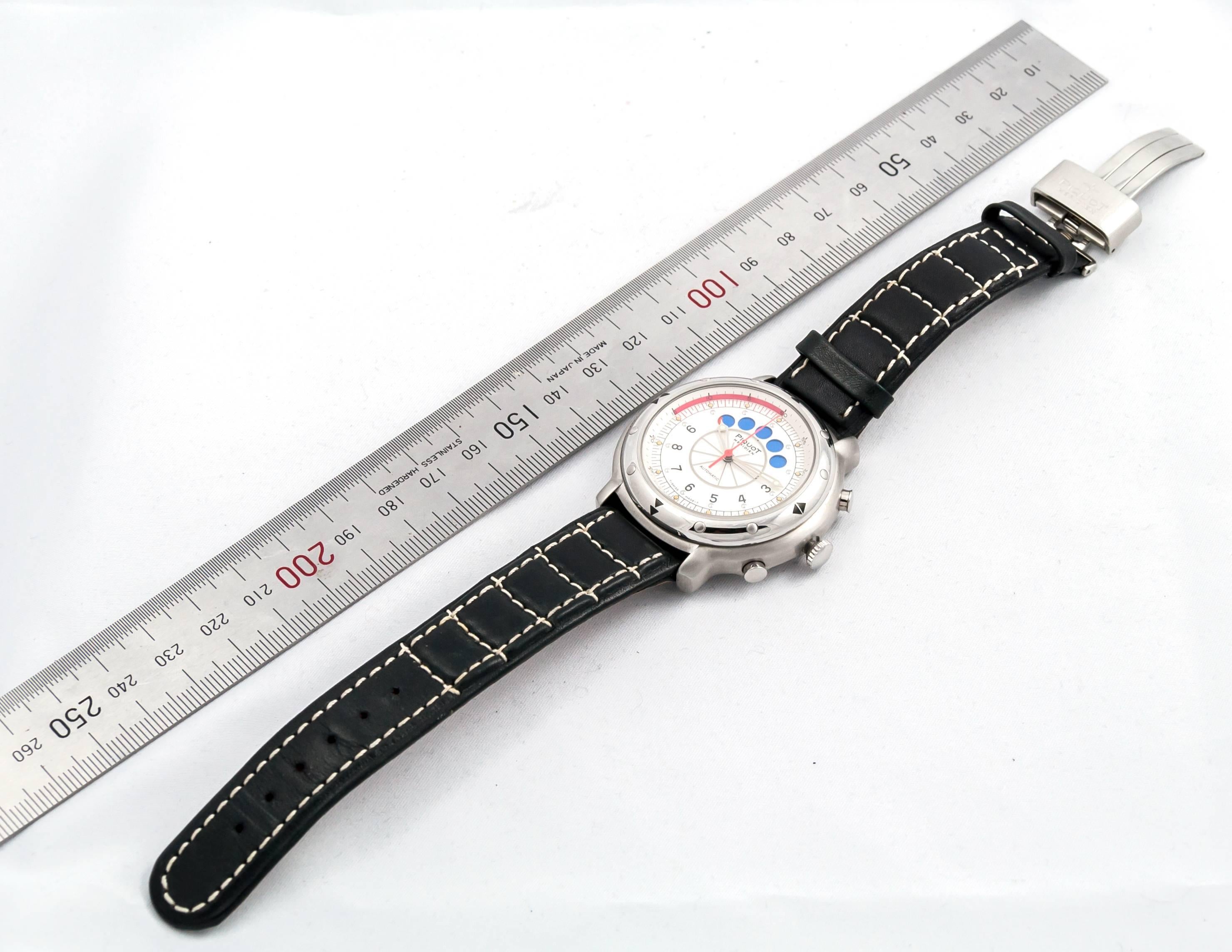 Piquot stainless Steel Meridien Regatta Chronograph Automatic Wristwatch In New Condition In Saint Ouen, FR
