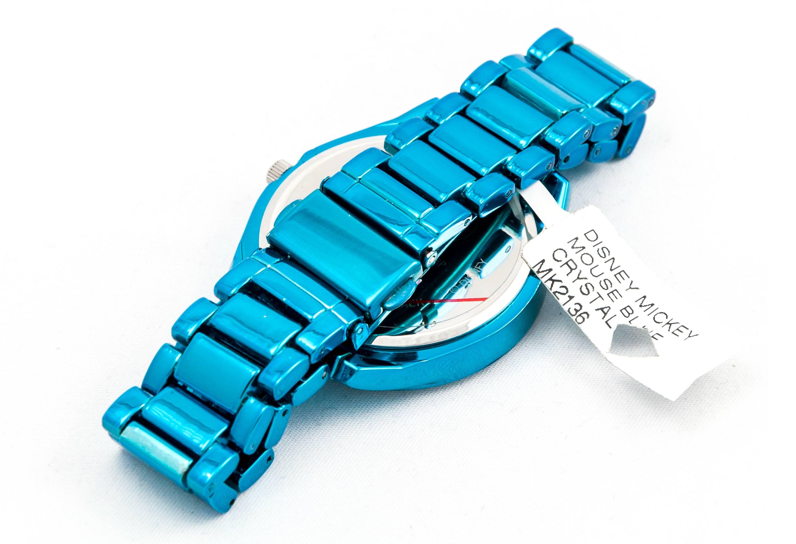 Disney stainless Steel Mickey mouse Blue Quartz Wristwatch 1