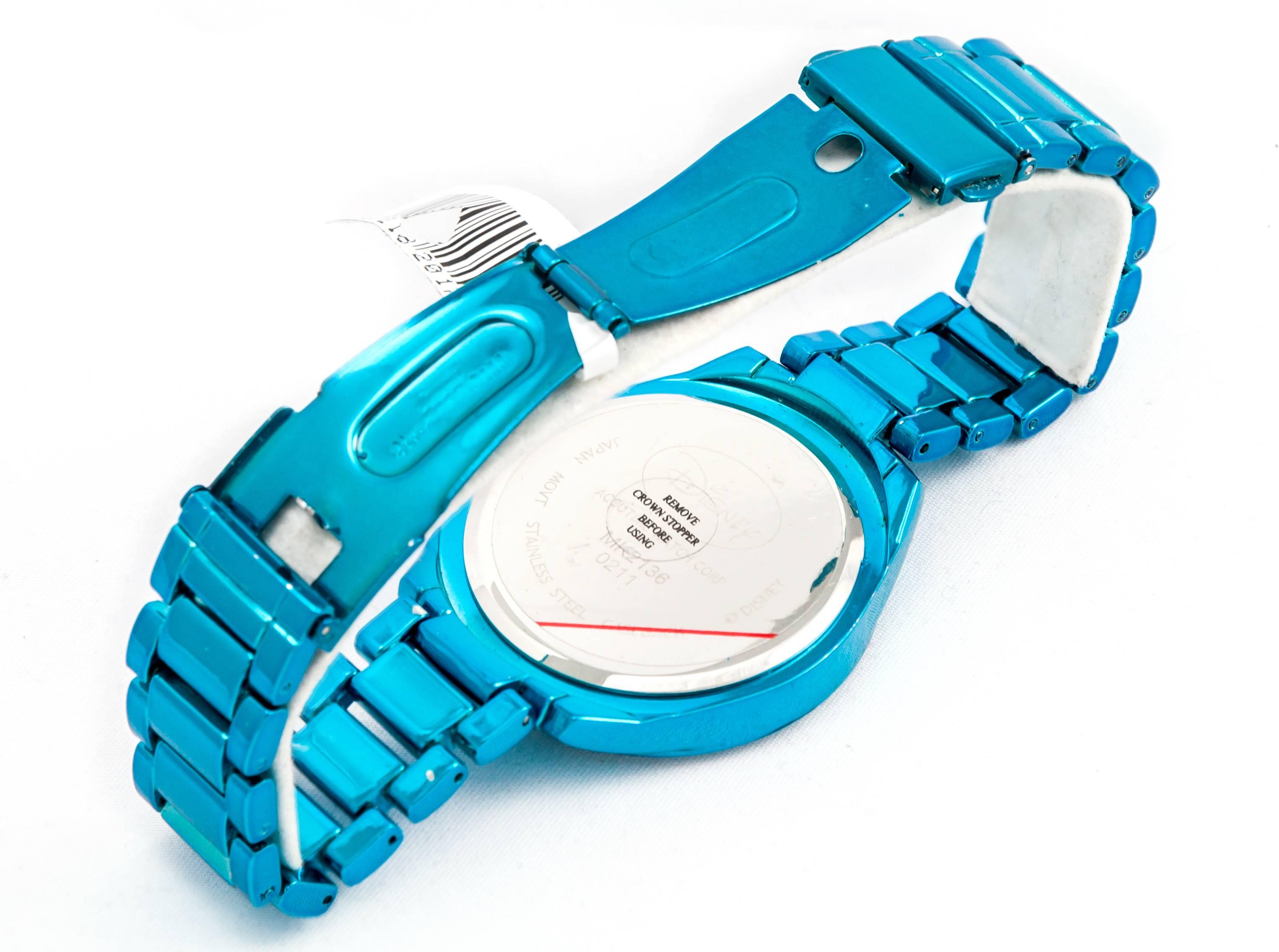 Disney stainless Steel Mickey mouse Blue Quartz Wristwatch 2