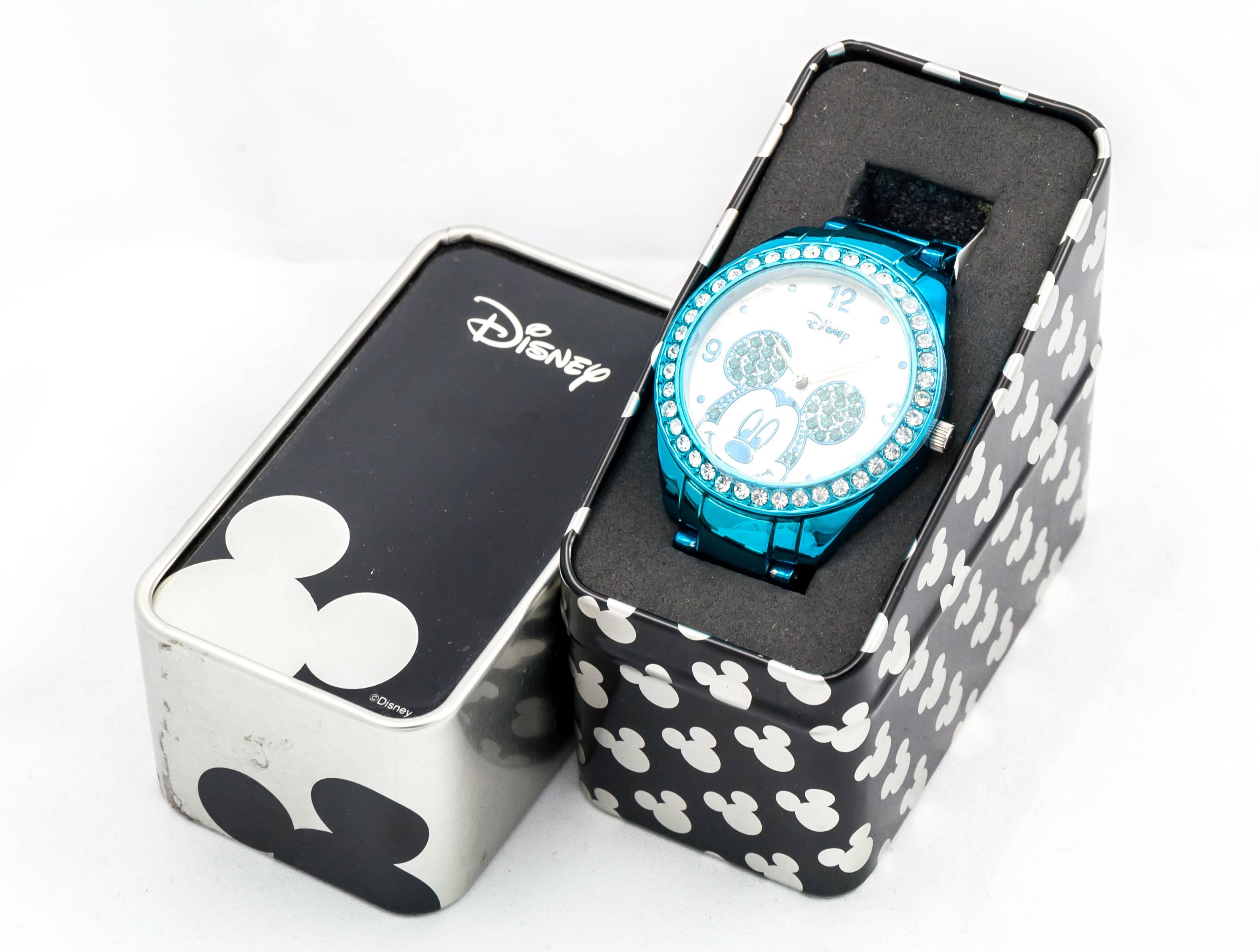 Disney stainless Steel Mickey mouse Blue Quartz Wristwatch 3