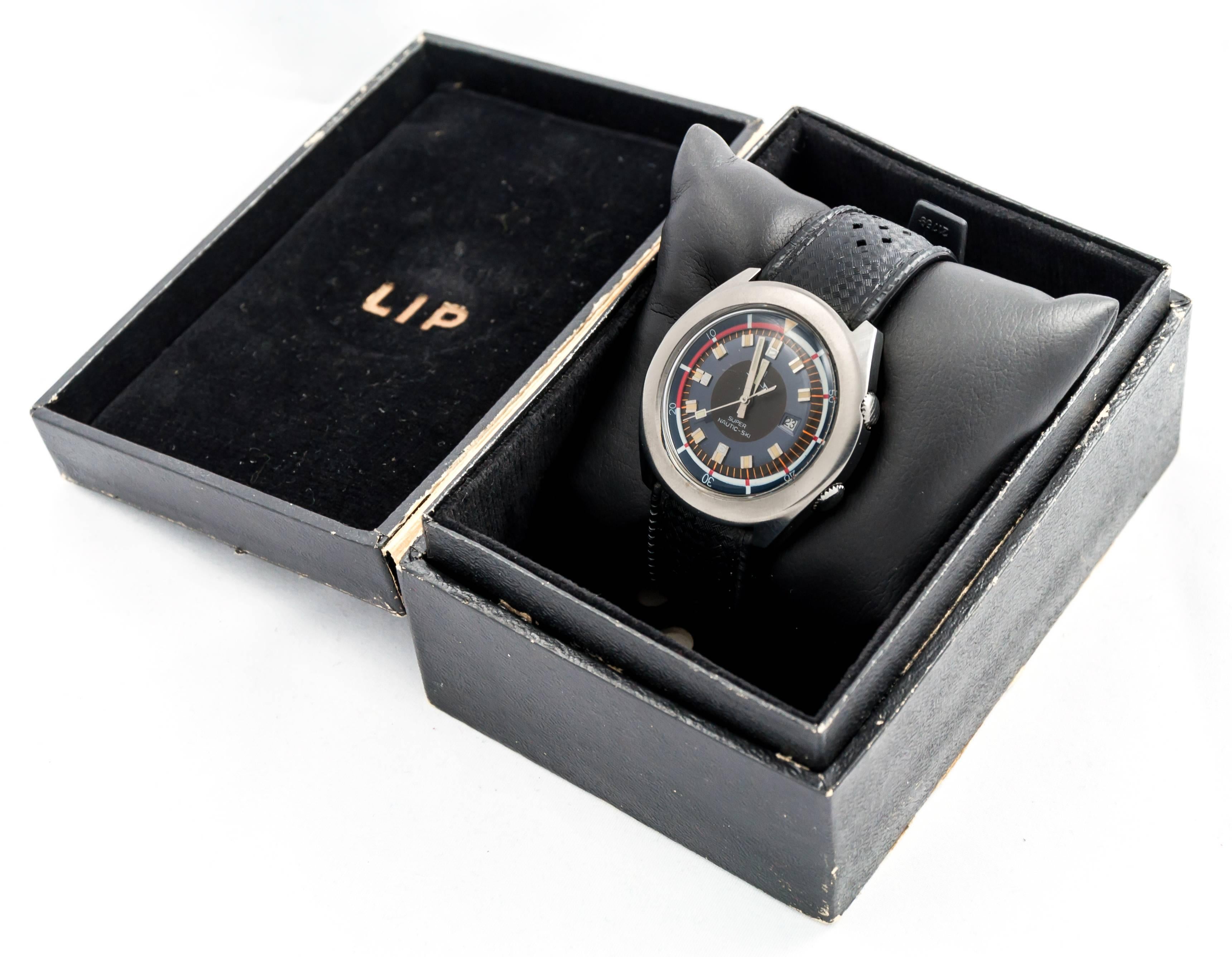 Men's LIP stainless Steel Super Nautic-Ski Electronic Wristwatch, circa 1972  For Sale