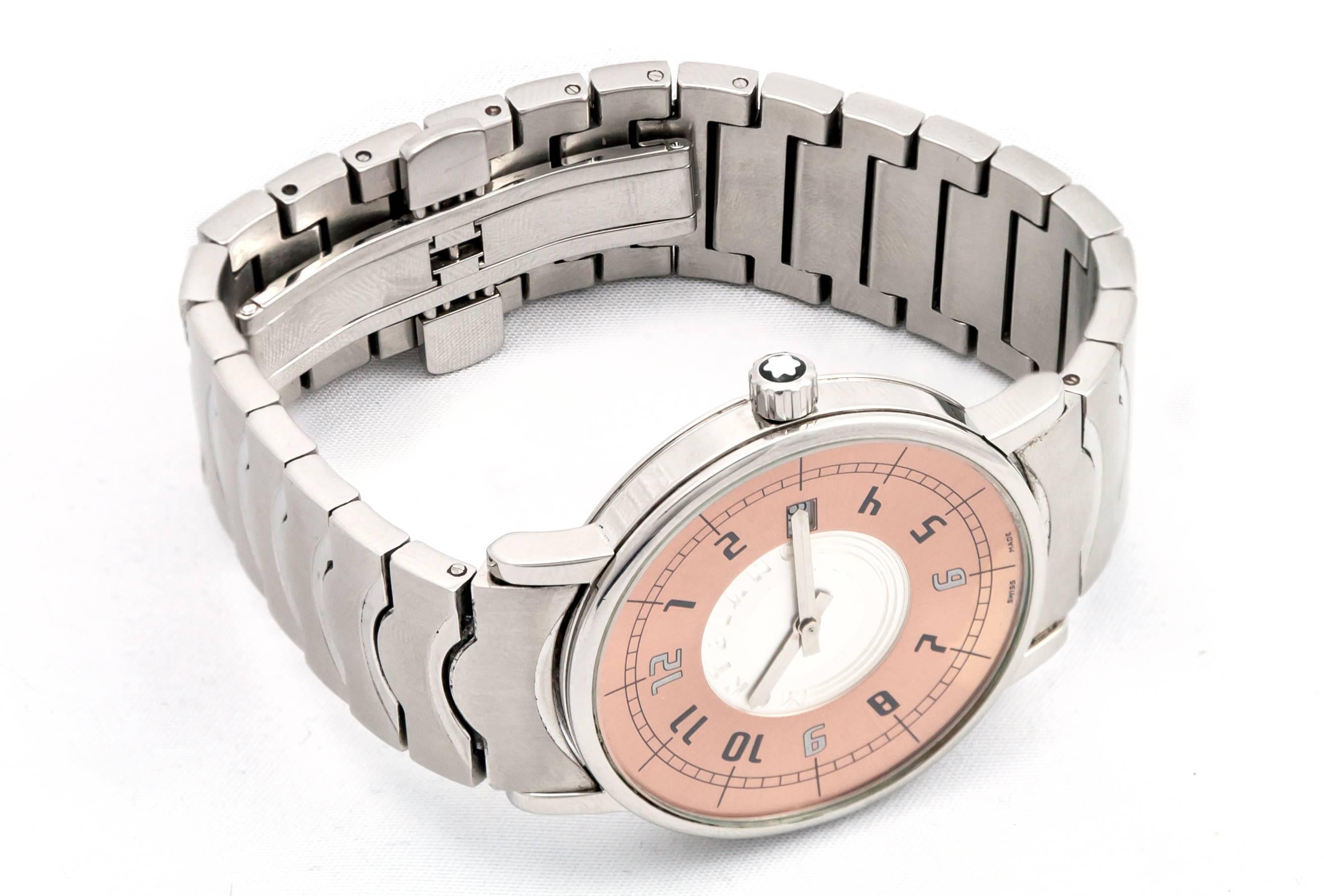 Men's Montblanc stainless steel Round Quartz Wristwatch
