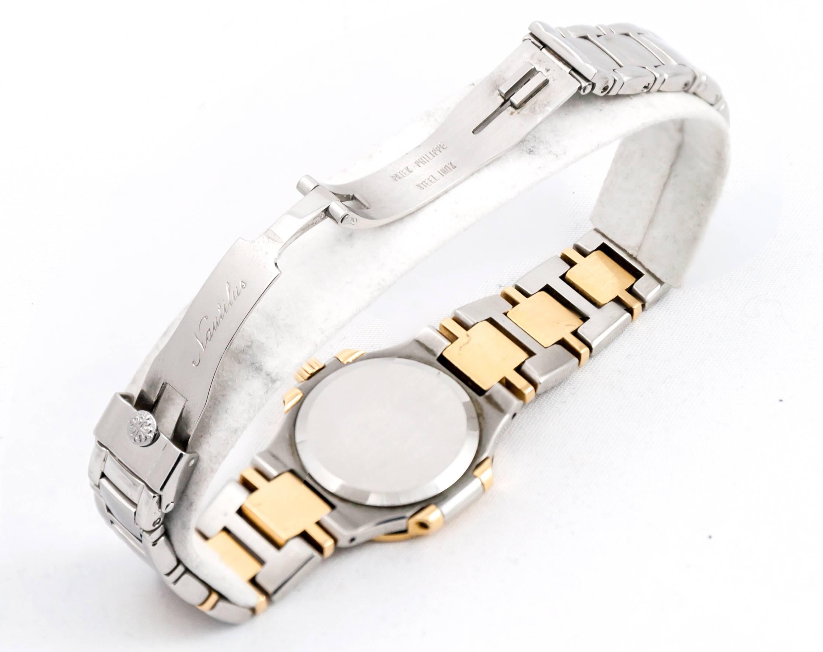 Patek Philippe Ladies yellow Gold stainless Steel Nautilus Quartz Wristwatch 1