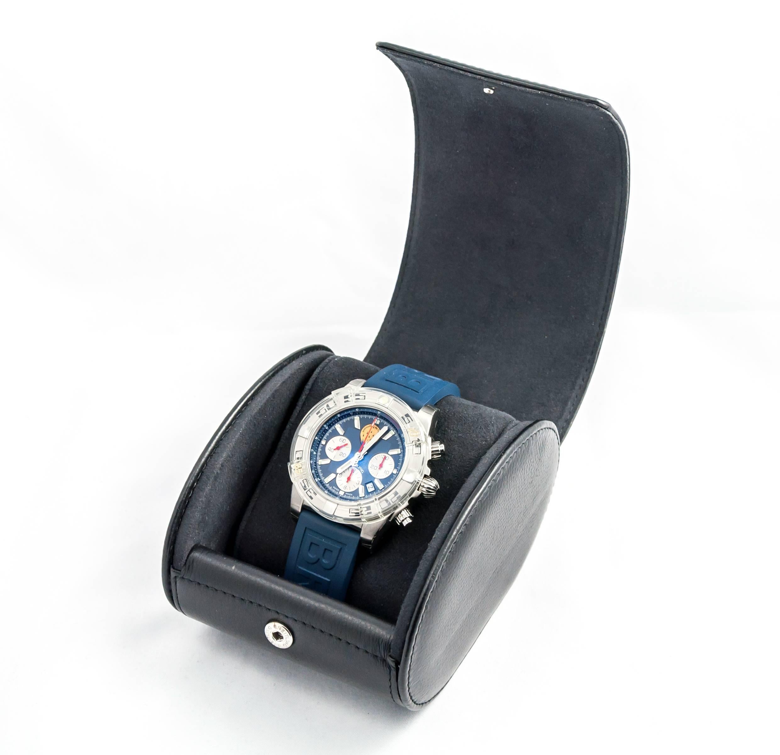 Breitling Stainless steel Chronomat Patrouille De France Automatic Wristwatch  In Excellent Condition In Saint Ouen, FR